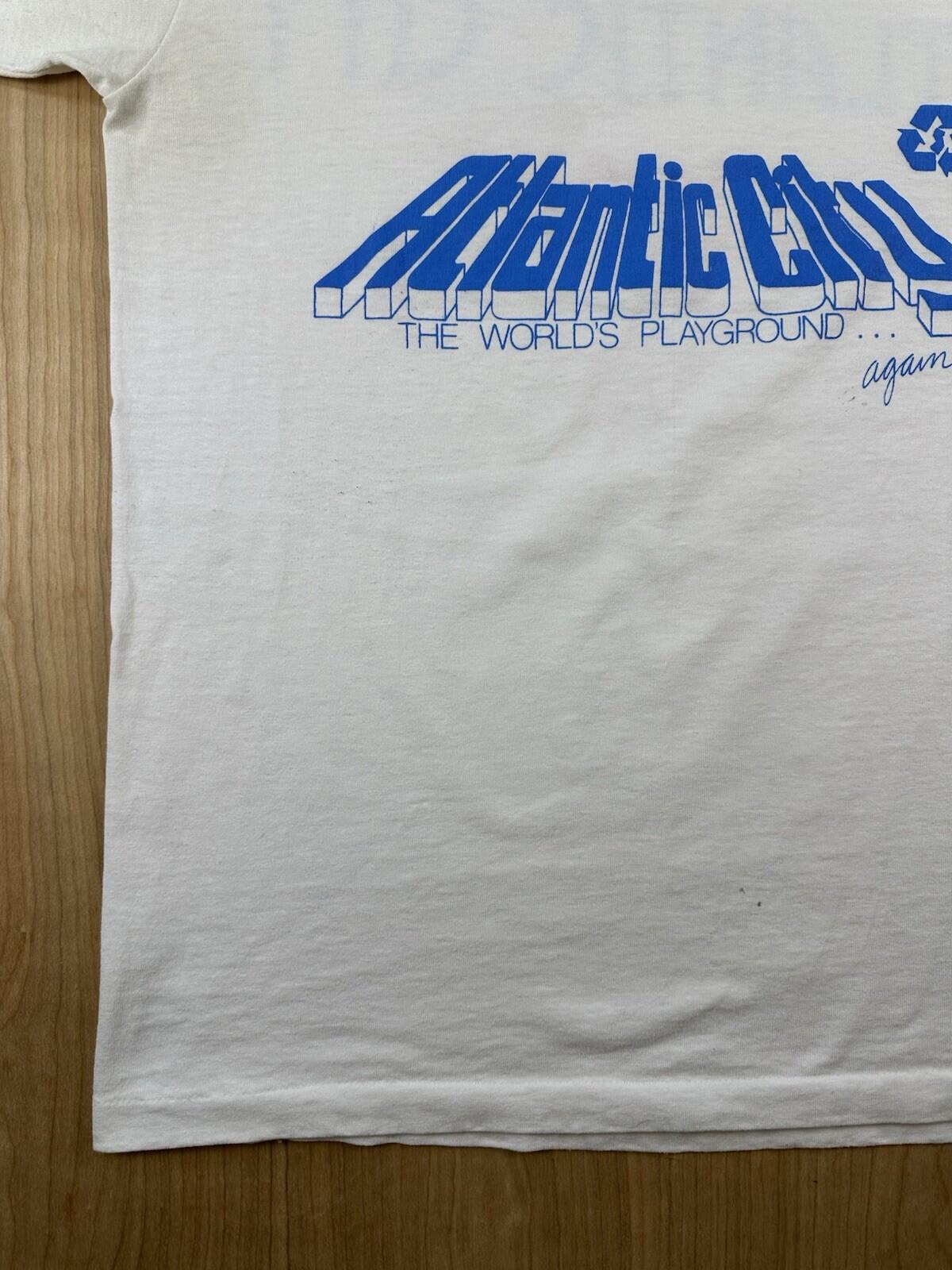 vintage 80's ATLANTIC CITY t shirt KEEP A.C. CLEAN size MEDIUM new jersey