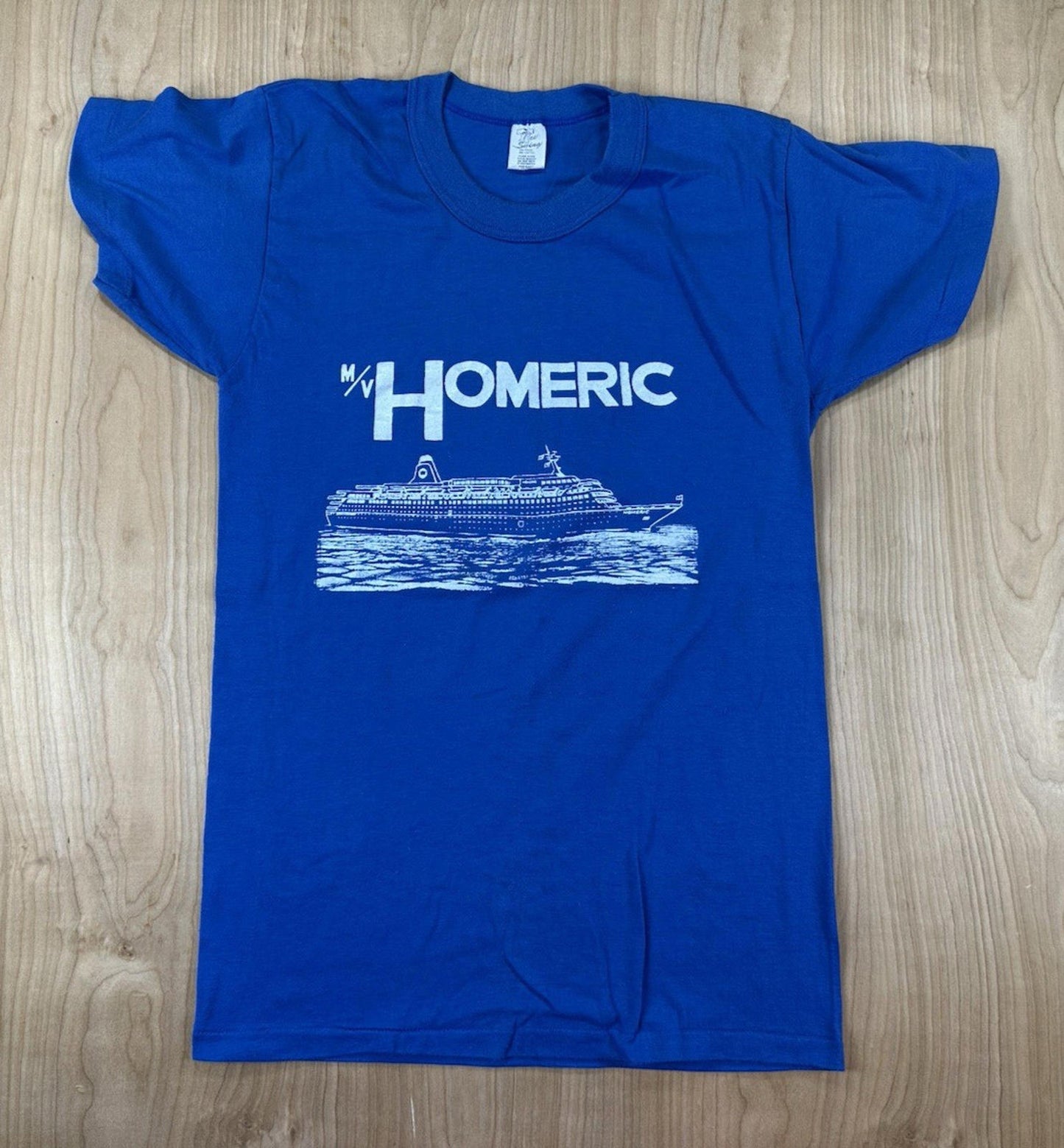 vintage 1986 CRUISE SHIP m/v HOMERIC t shirt BLUE tee swing tag USA  medium