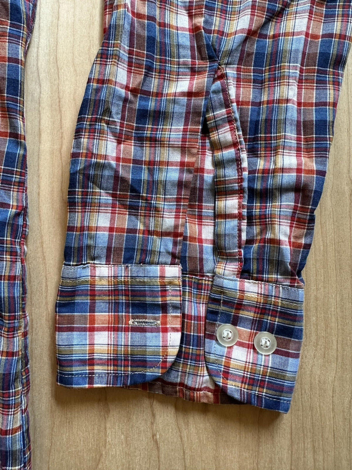 vintage 80's summer weight MENS plaid button up collar shirt INDIE grunge PUNK