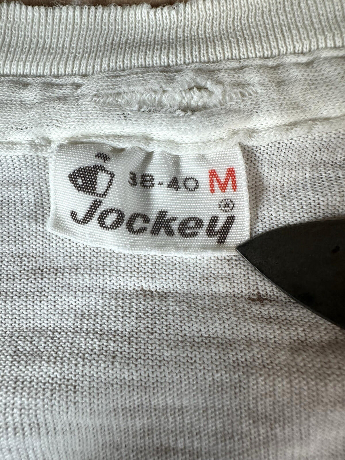 vintage 60's JOCKEY UNDERSHIRT v neck SHREDDED worn PATINA torn MEDIUM j6