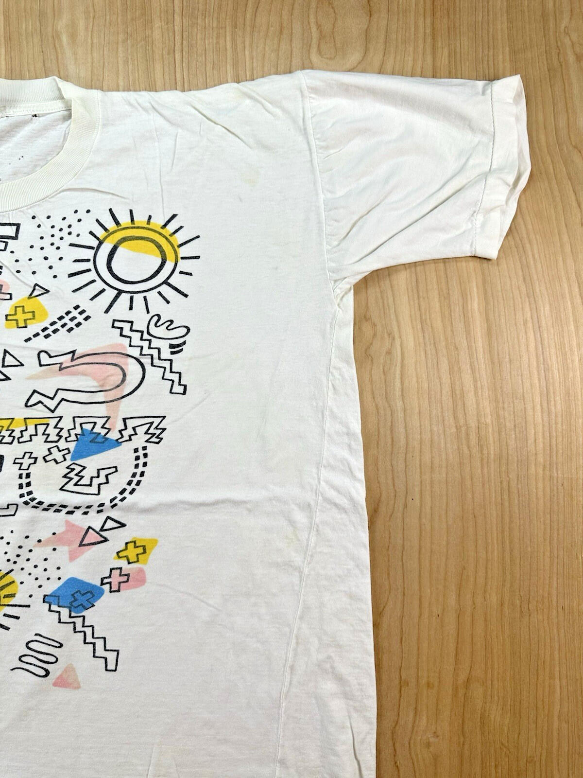 vintage 80's POP TOPS totally shredded T SHIRT loose boxy 80's tribal pop art
