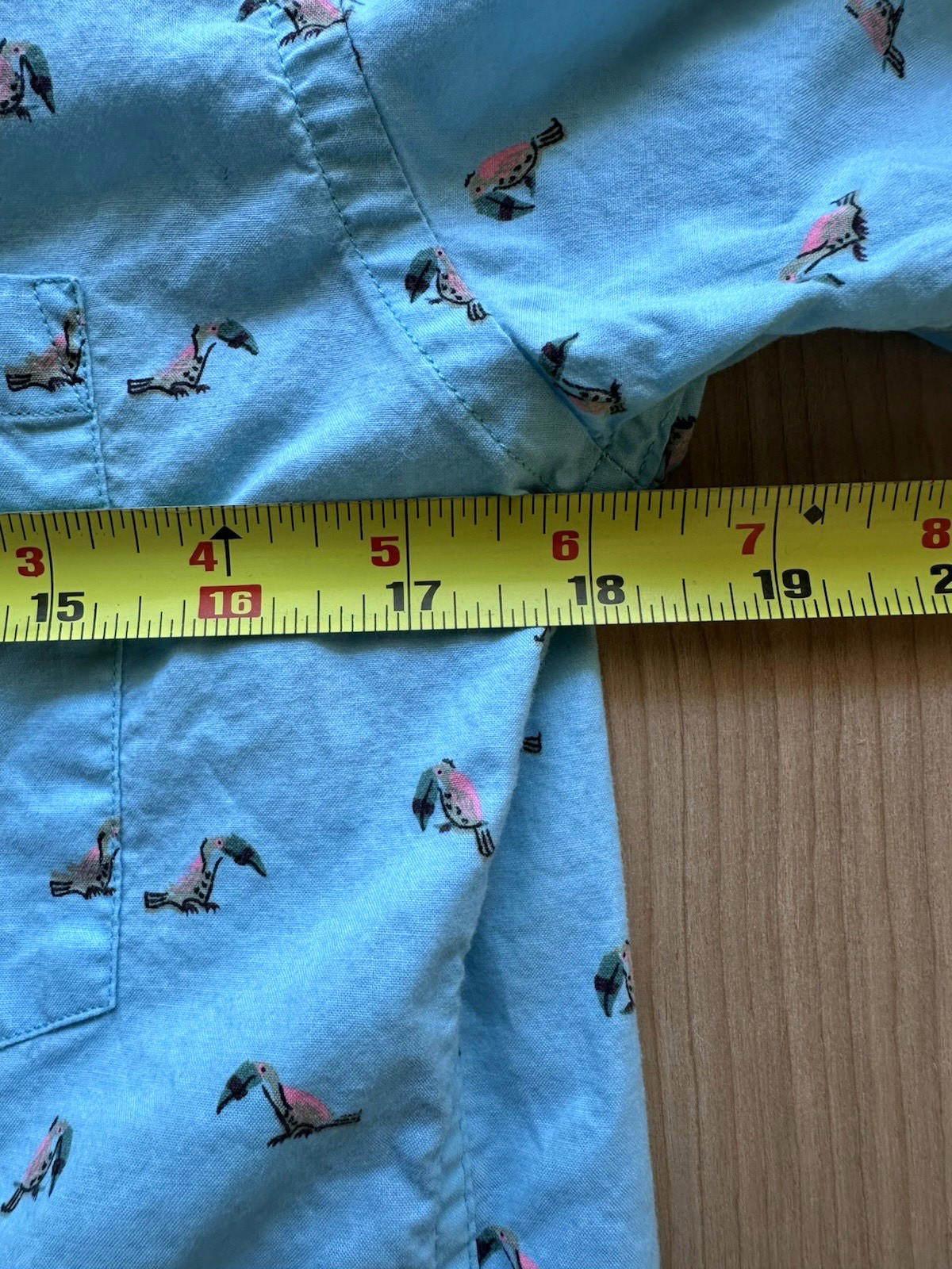 J CREW OXFORD tucan print BUTTON UP teal TROPICAL xtra small PREPPY