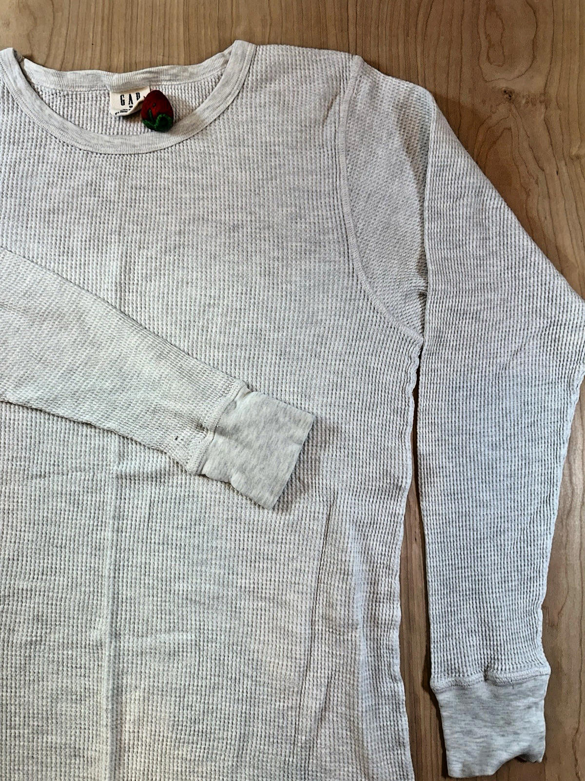 vintage 1980's GAP waffle THERMAL long john GRAY long sleeve COTTON clean MEDIUM