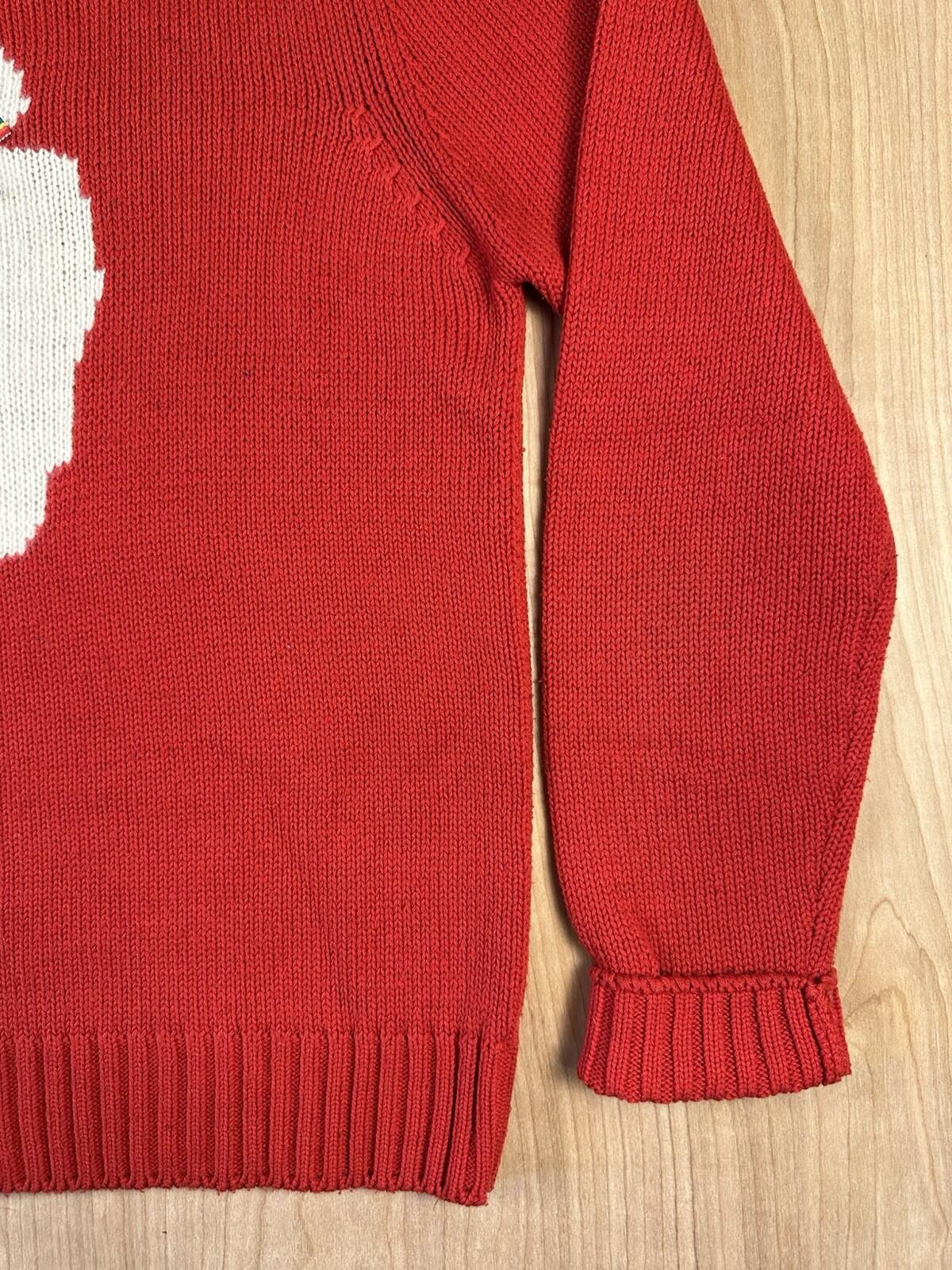 vintage 1980's CAT SWEATER handmade PUFFY SLEEVE red WHITE KITTY valley girl WOW