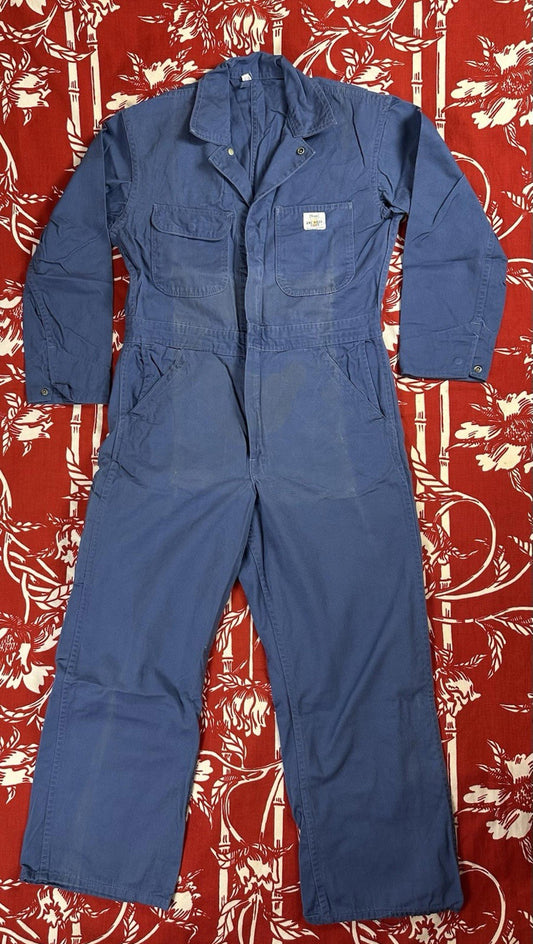 vintage 1960's SEARS ONE PIECE SUIT coveralls SMALL/MED never worn or washed BLU