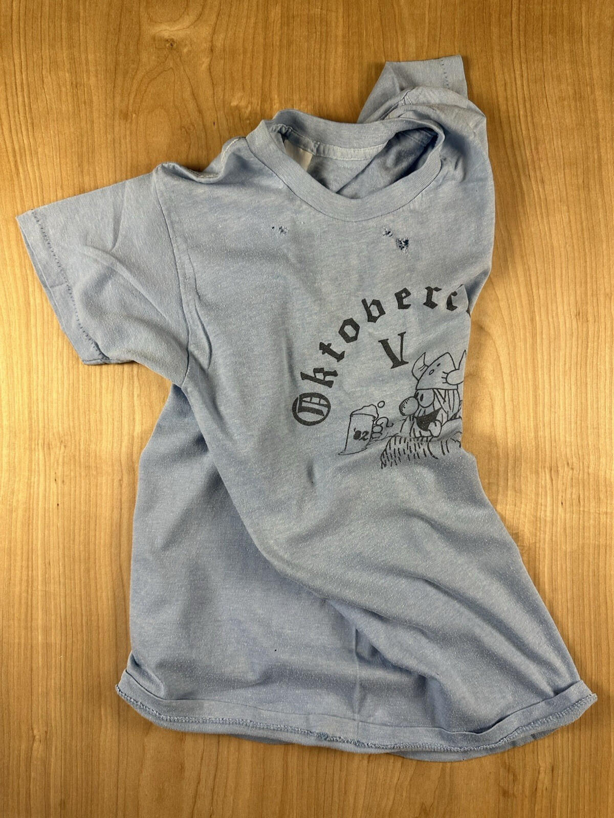 vintage 1982 OKTOBERFEST T SHIRT haggar the horible SHREDDED patina FADE