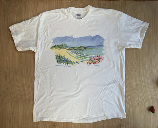 vintage BERMUDA horseshoe bay T SHIRT white XTRA LARGE beefy t !TOP SHIRT ALERT!