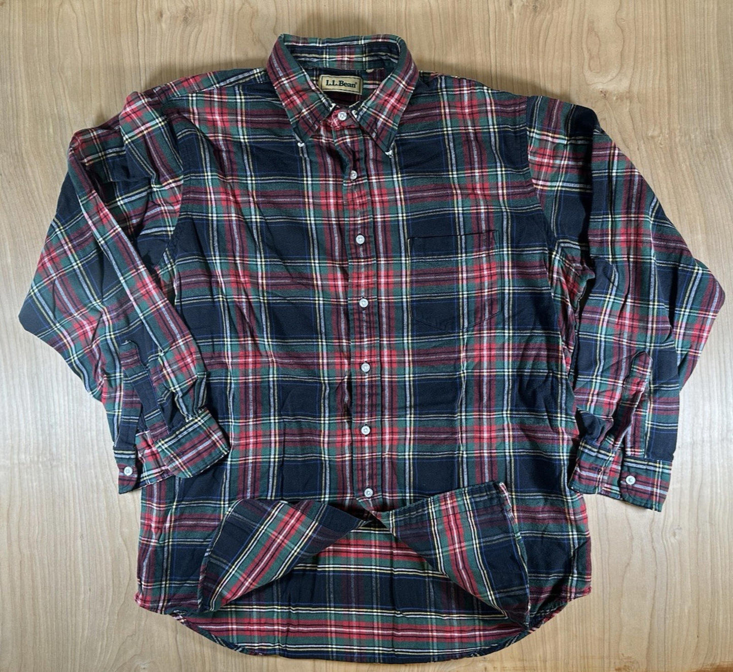 vintage 1980's LL BEAN flannel LONG SLEEVE worn SOFT preppy XTRA LARGE classic