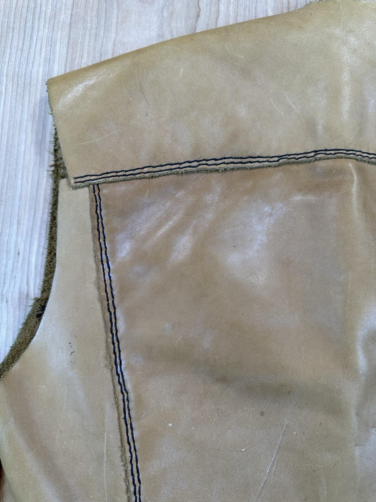 vintage 1970's LEATHER VEST handmade rough BIKER rocker STONER hippy BOHO