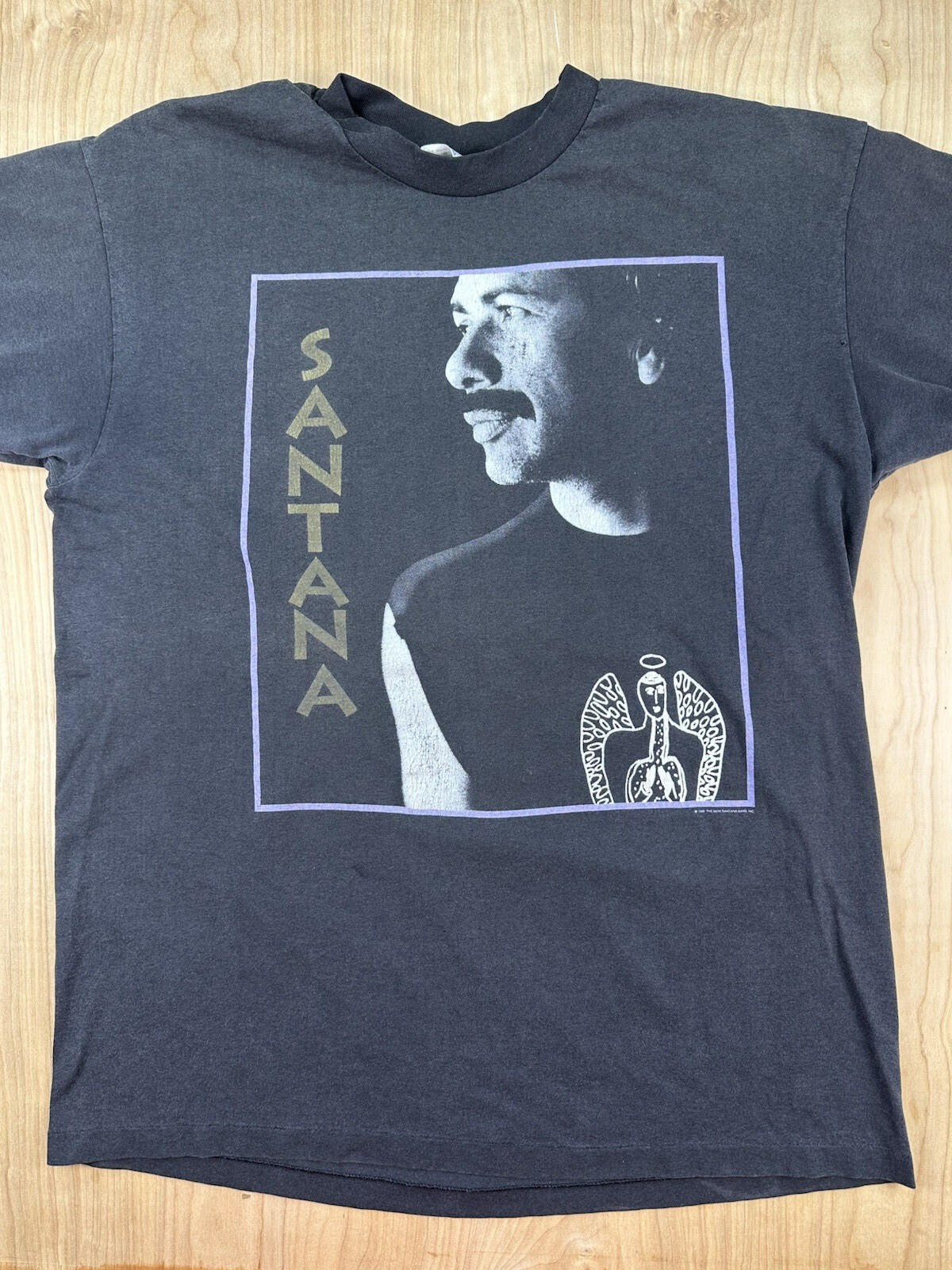 vintage 90's SANTANA TOUR 1990 t shirt BLACK extra large HANES 50/50