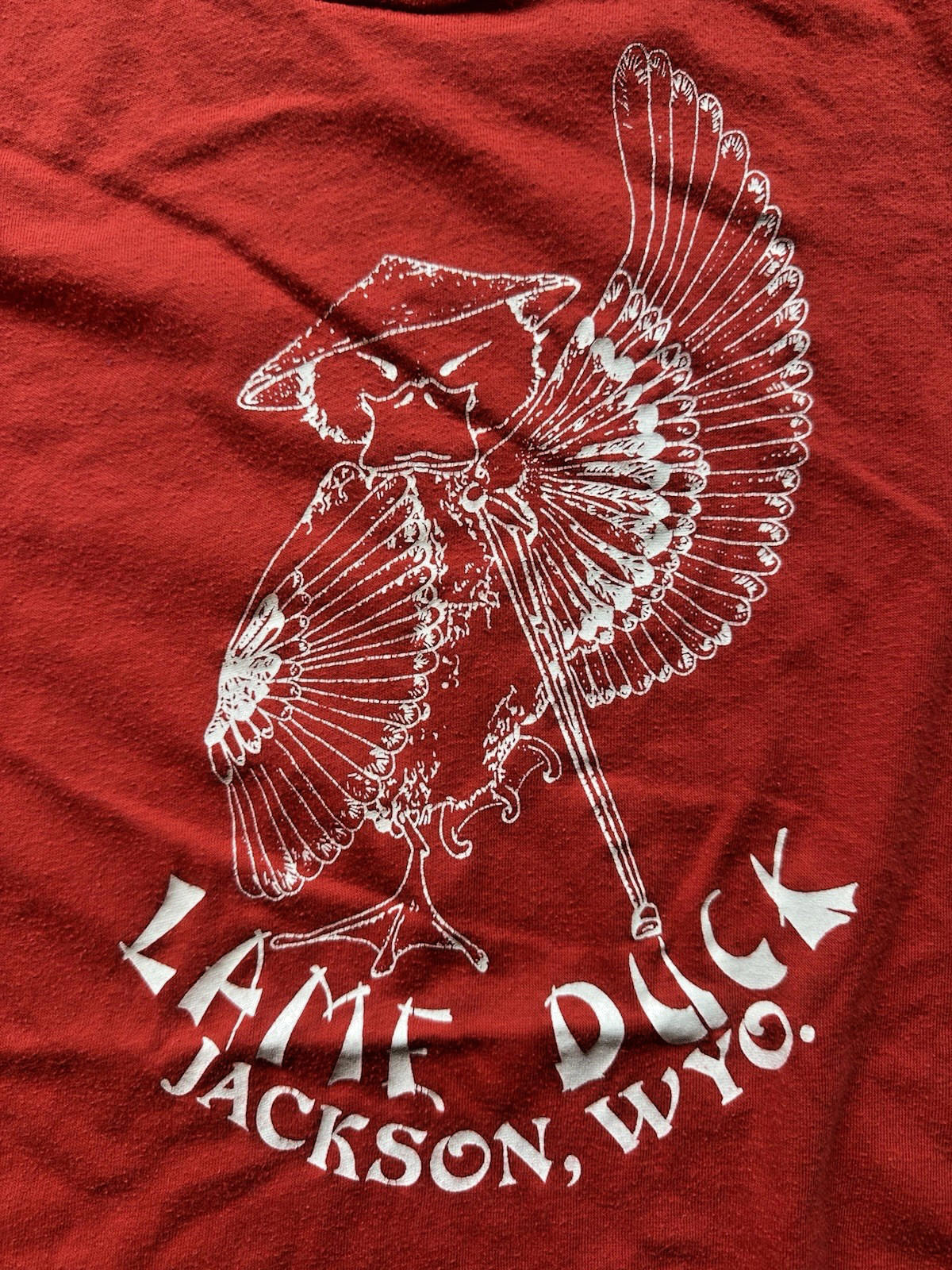 vintage 1980's CHINESE RESTURANT t shirt LAME DUCK jackson WYOMING rare XL red