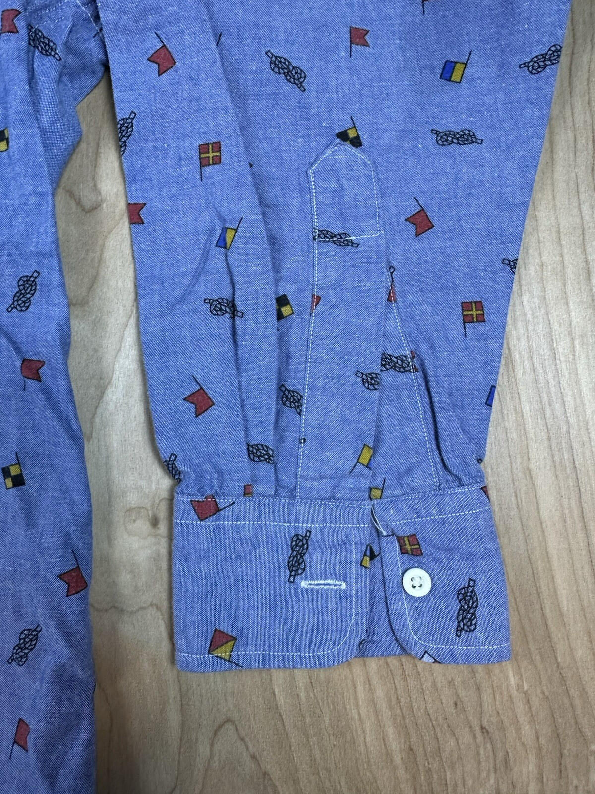 vintage 80's CHAMBRAY nautical theme BUTTON DOWN xtra large CREGOS stone harbor