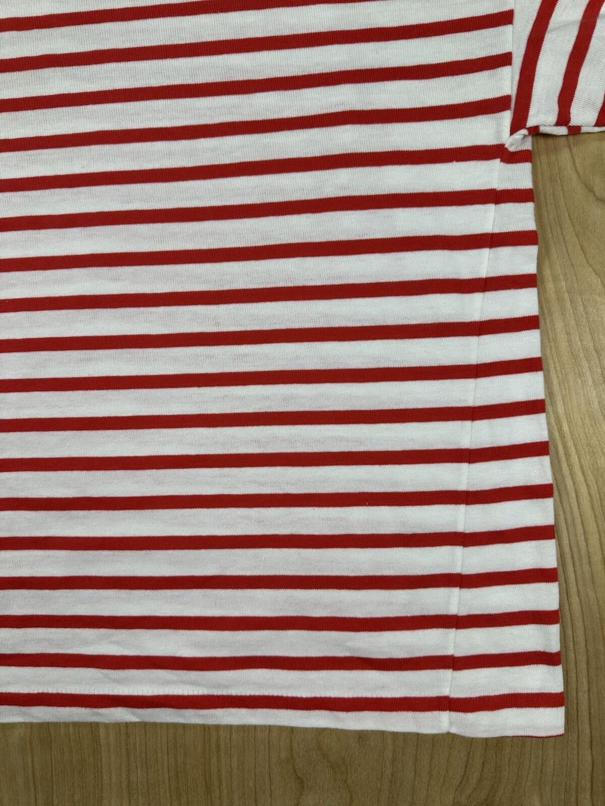 vintage 80's LE TIGRE red and white striped TOP beachy SAILOR GIRL punk LARGE