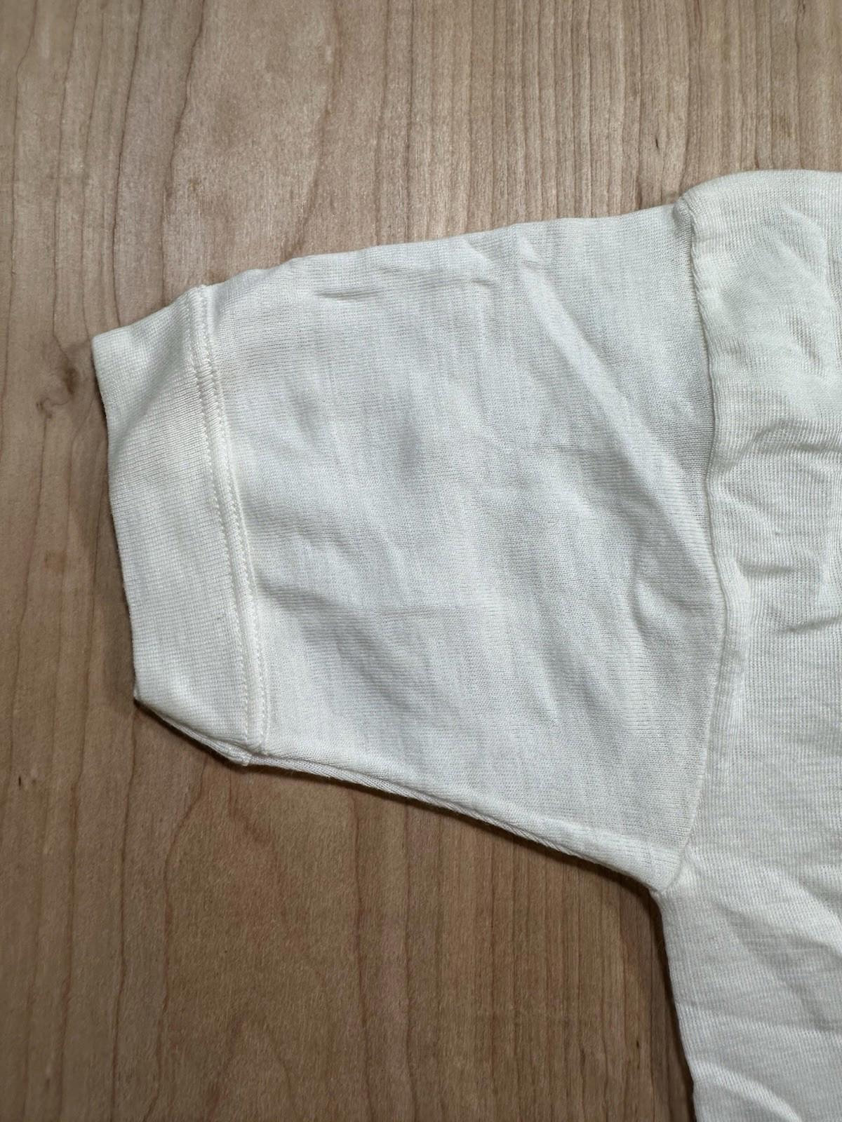 vintage 80's MAMABU wool blend SHORT SLEEVE UNDERSHIRT italian WHITE medium NEW
