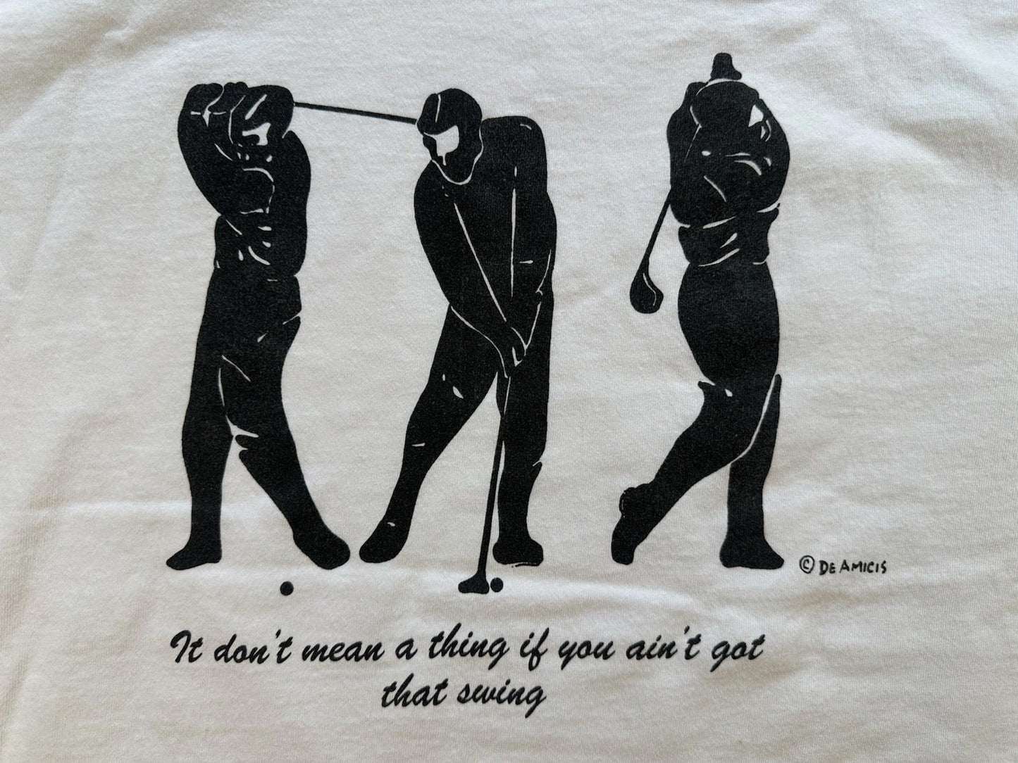 vintage 90'S GOLF T SHIRT aint got that swing FRUIT OF THE LOOM de amicis art