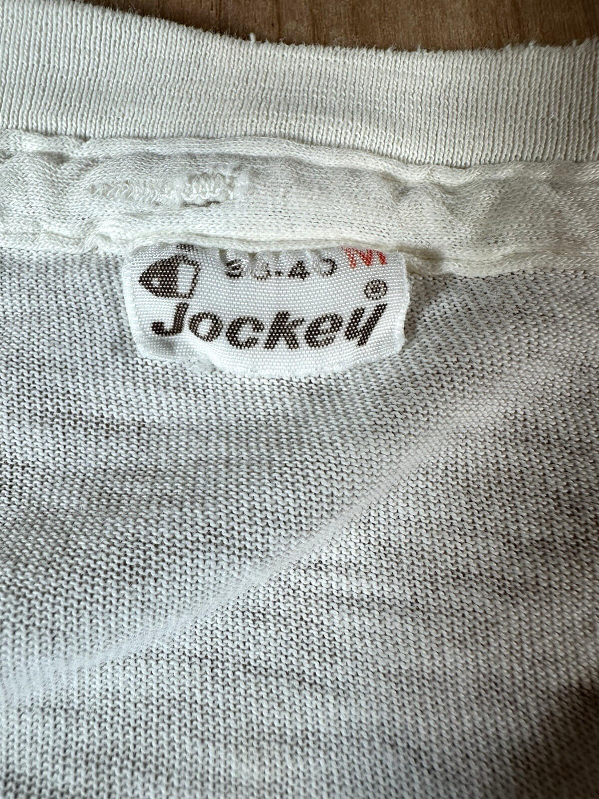 vintage 60's JOCKEY UNDERSHIRT v neck SHREDDED worn PATINA torn MEDIUM j3