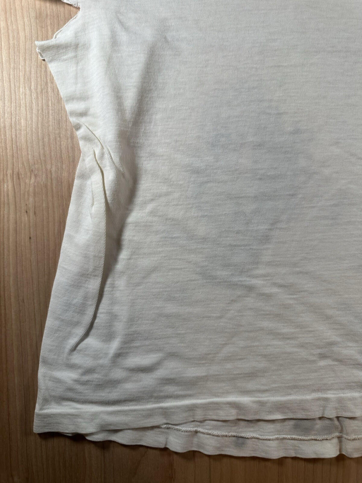 vintage 60's JOCKEY UNDERSHIRT v neck SHREDDED worn PATINA torn MEDIUM j5