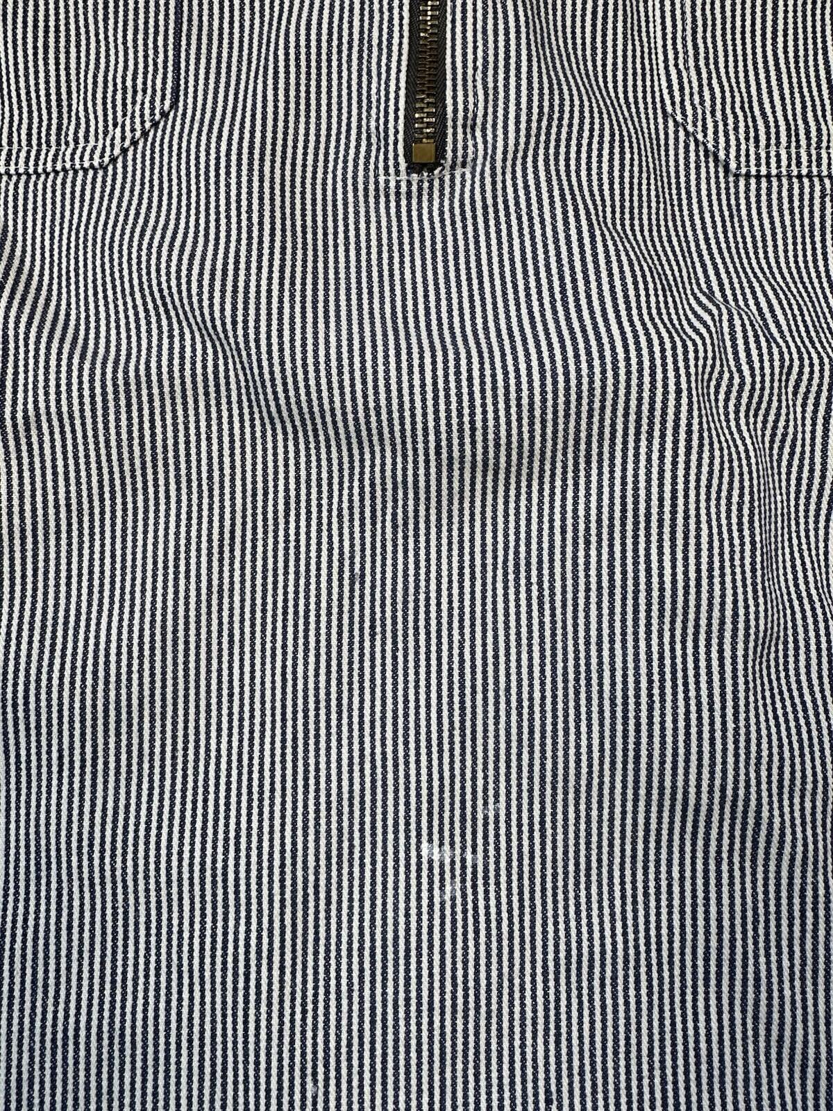 vintag 80's KEY hickory stripe logger workshirt COTTON large ZIP UP WORKWEAR