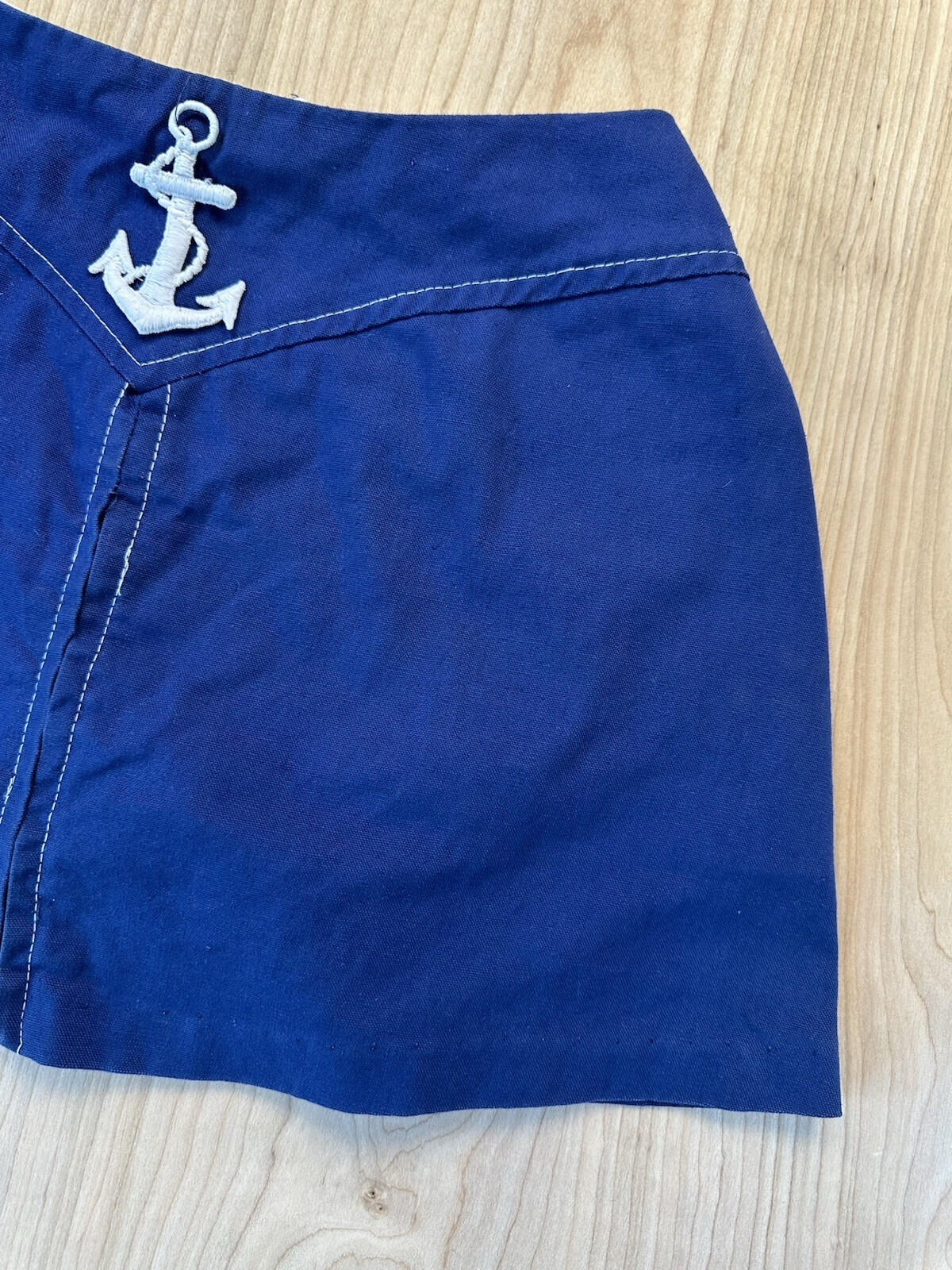 vintage 80's NAUTICAL blue ANCHOR embroidered SKORT/MINI DRESS 25" waist