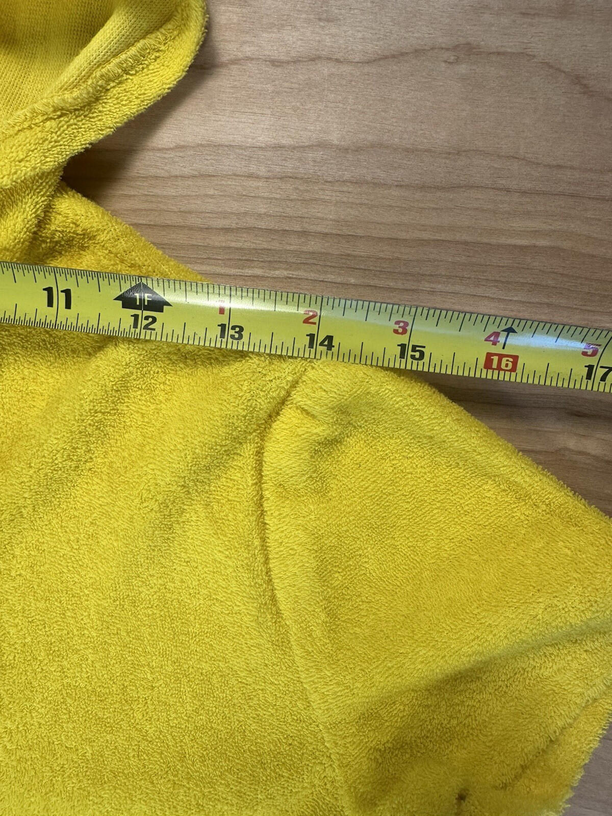vintage 80's JC PENNY california YELLOW TERRY CLOTH BEACH COVERUP large HOOD