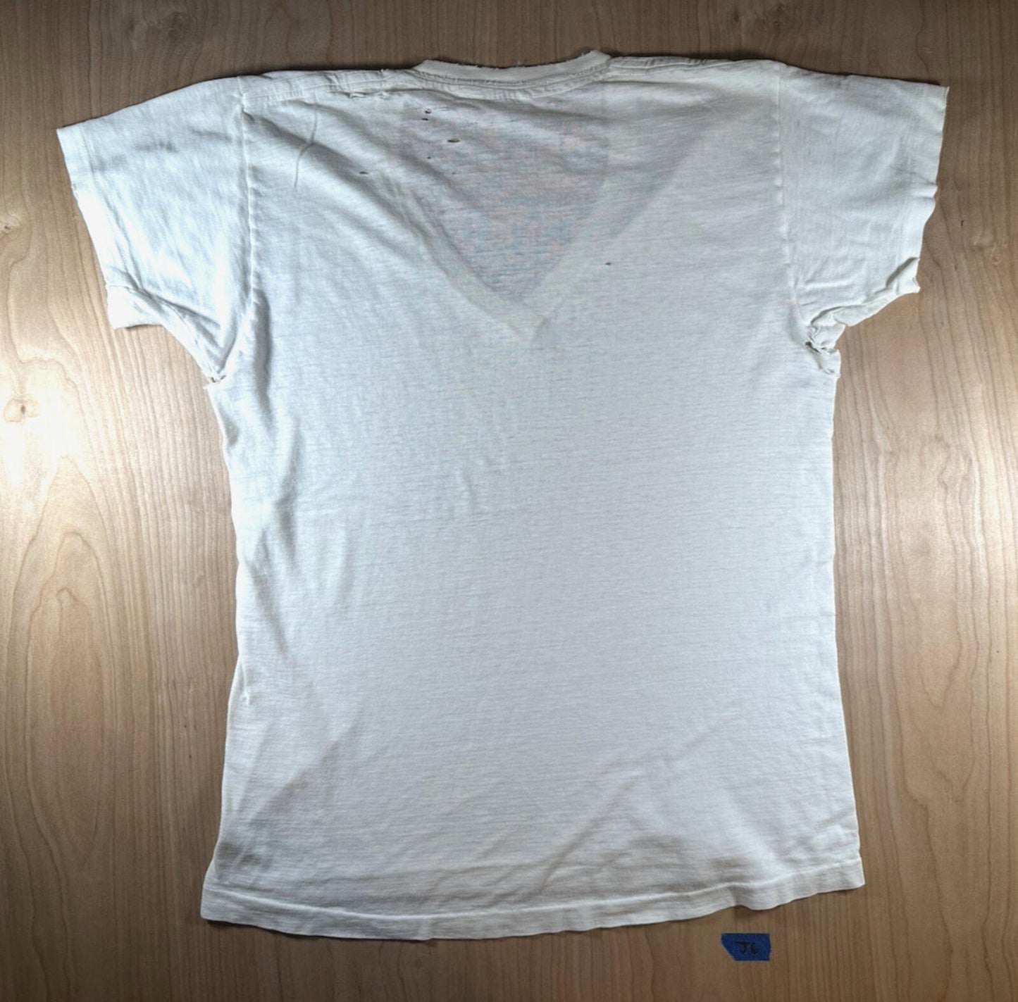 vintage 60's JOCKEY UNDERSHIRT v neck SHREDDED worn PATINA torn MEDIUM j6