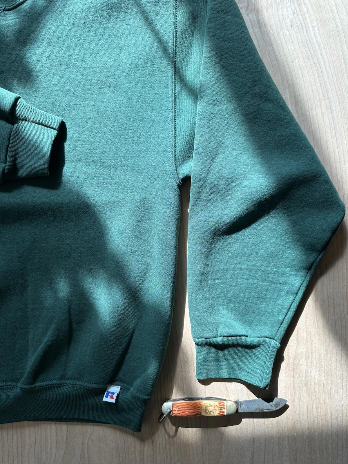 vintage 2000 RUSSELL athletic GREEN pullover sweatshirt MEDIUM