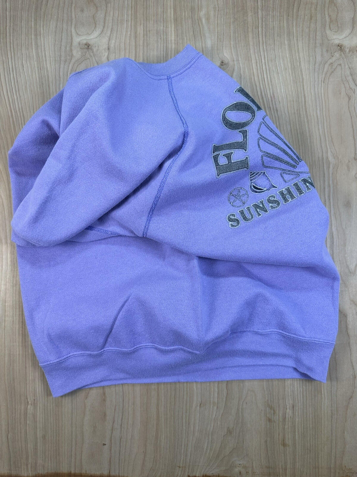 vintage 90's FLORIDA tultex raglan SHORT SLEEVE SWEATSHIRT large LAVENDER wow