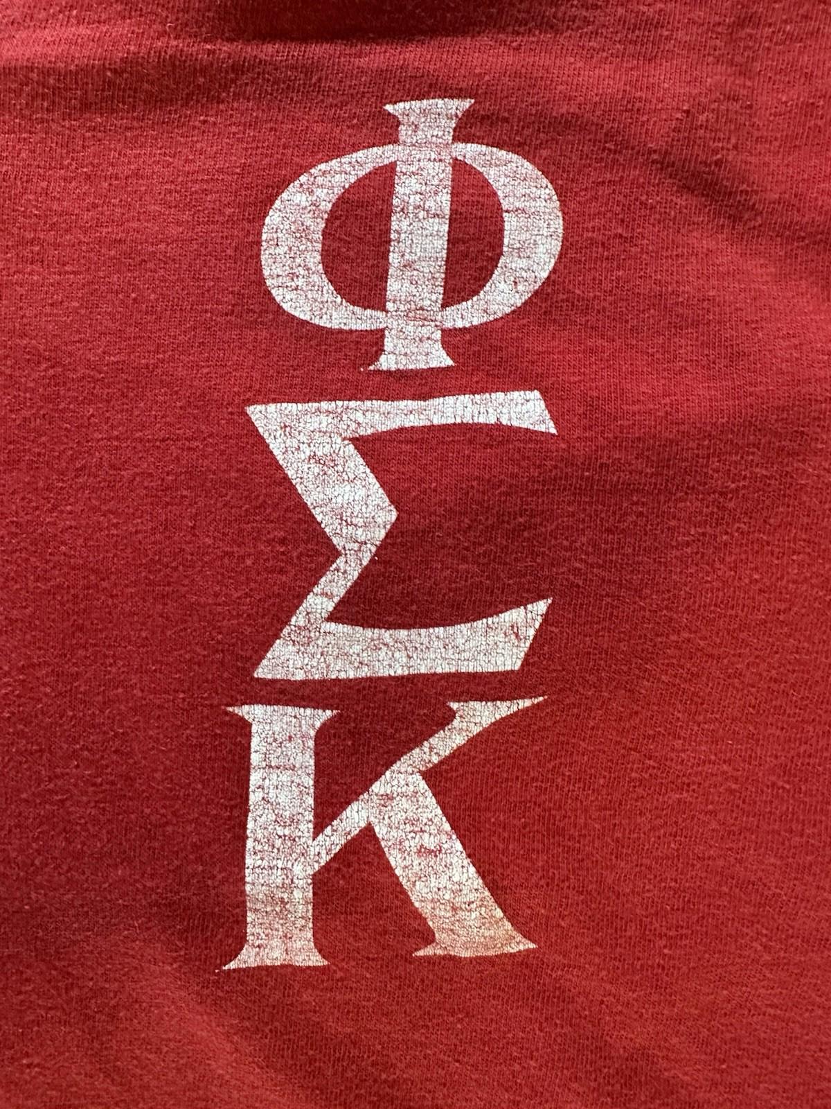 true vintage 1950's CHAMPION sleep shirt PHI SIGMA KAPPA amherst u RED medium