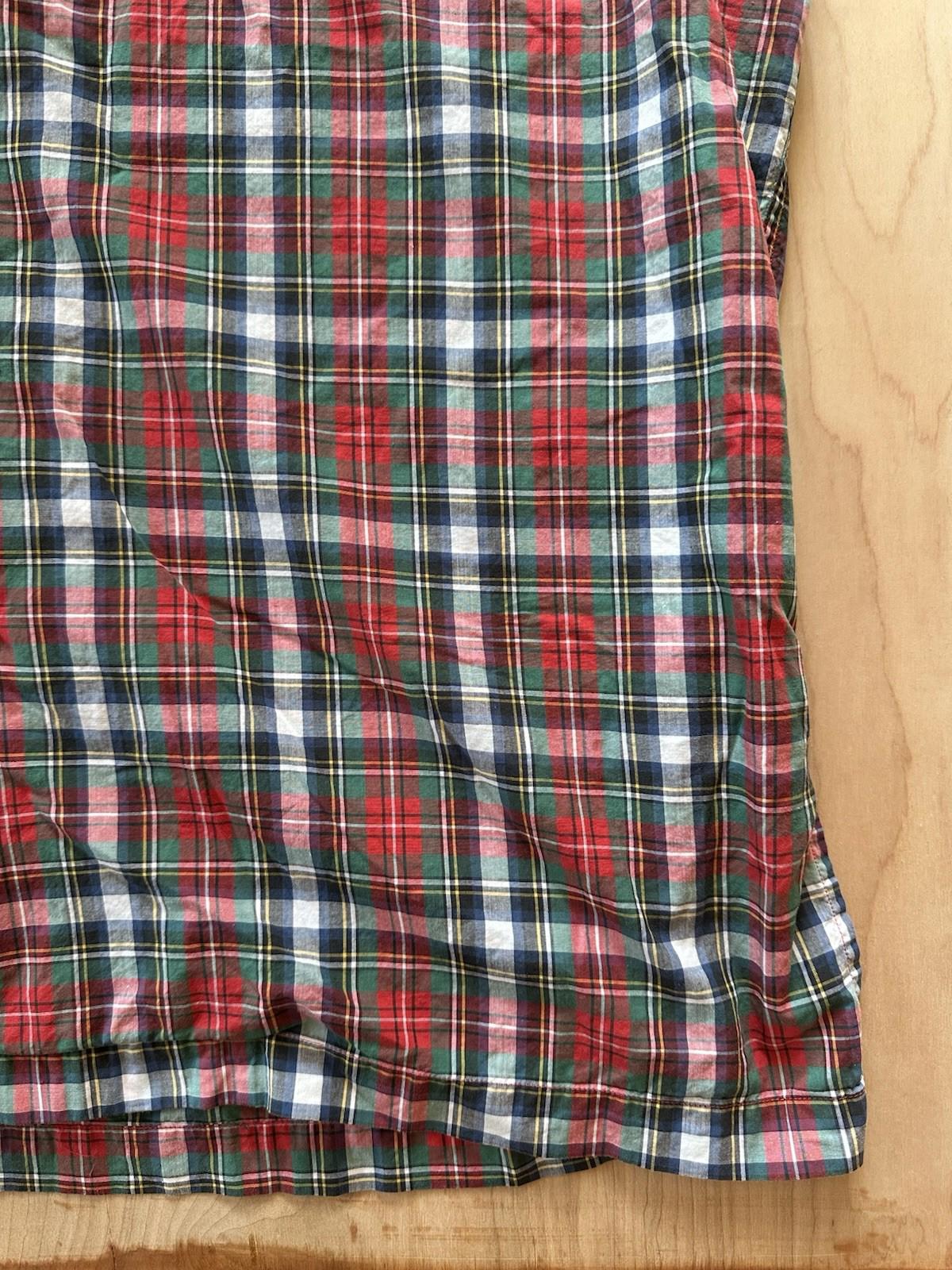 vintage 90's POLO RALPH LAUREN plaid CAMP COLLAR size LARGE striaght hem