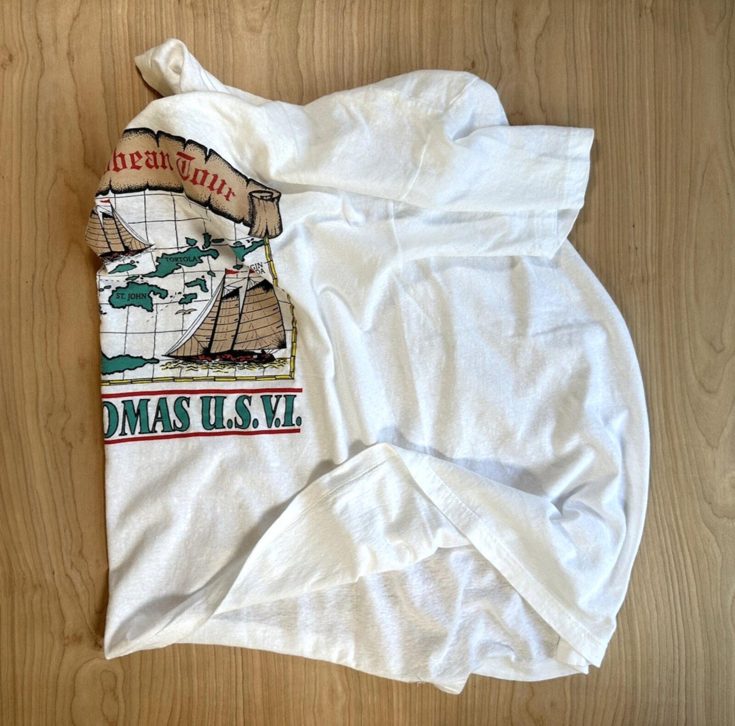 vintage CARIBBEAN TOUR shirt U.S. VIRGIN ISLANDS sailing PREP nautical