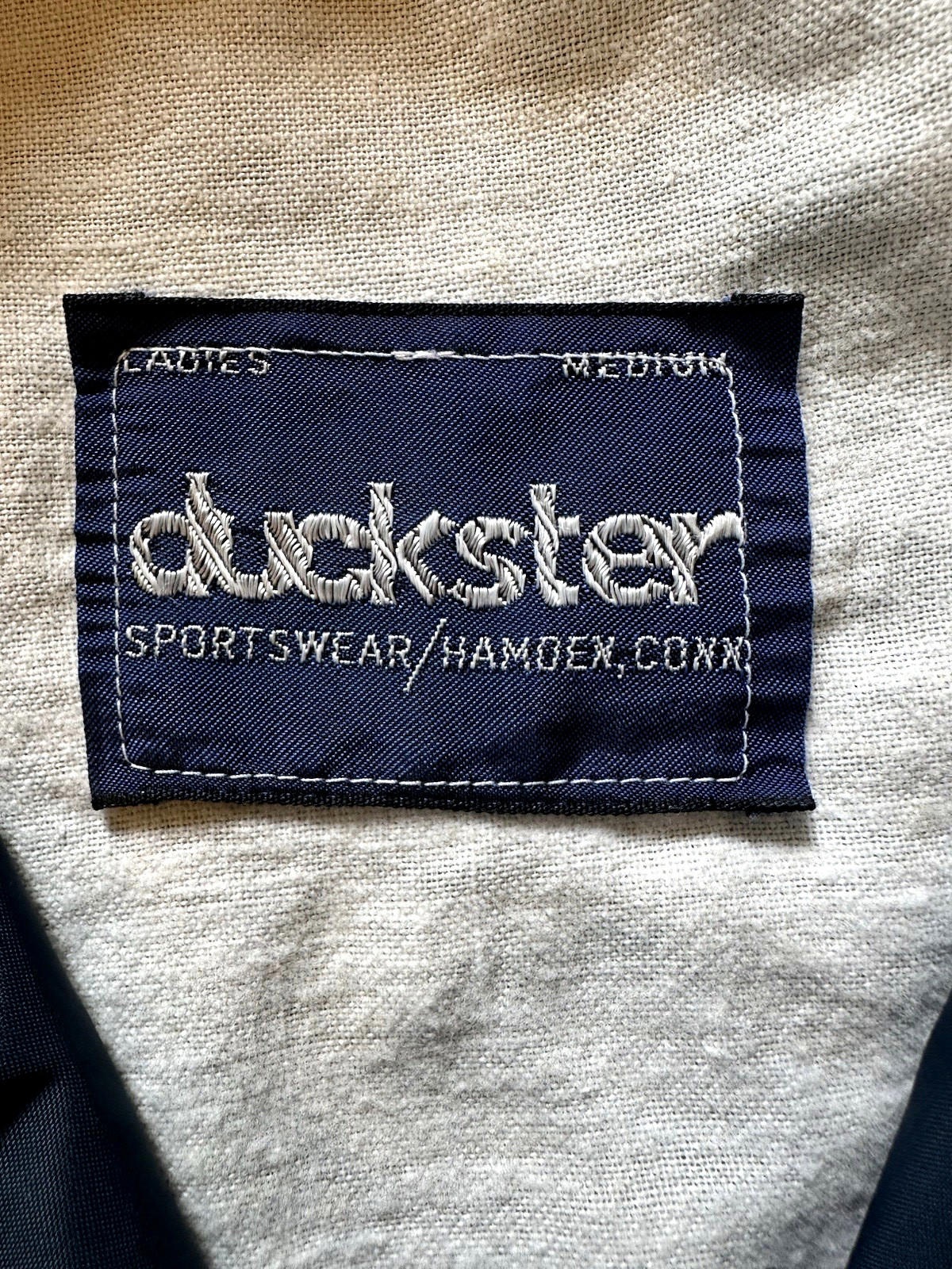 vintage 80's DUCKSTER womans WINDBREAKER preppy INDIE medium BLUE cute