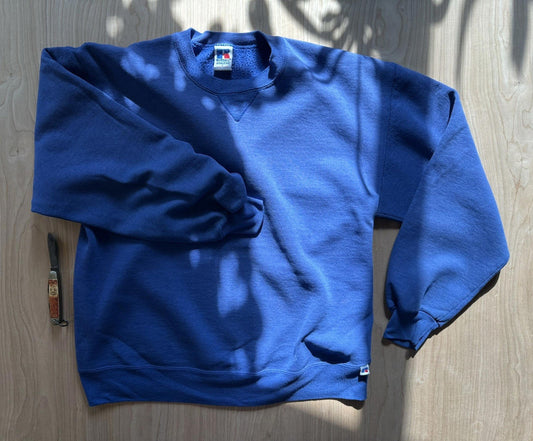 vintage 1980'S RUSSELL athletic made in USA blue SWEATSHIRT