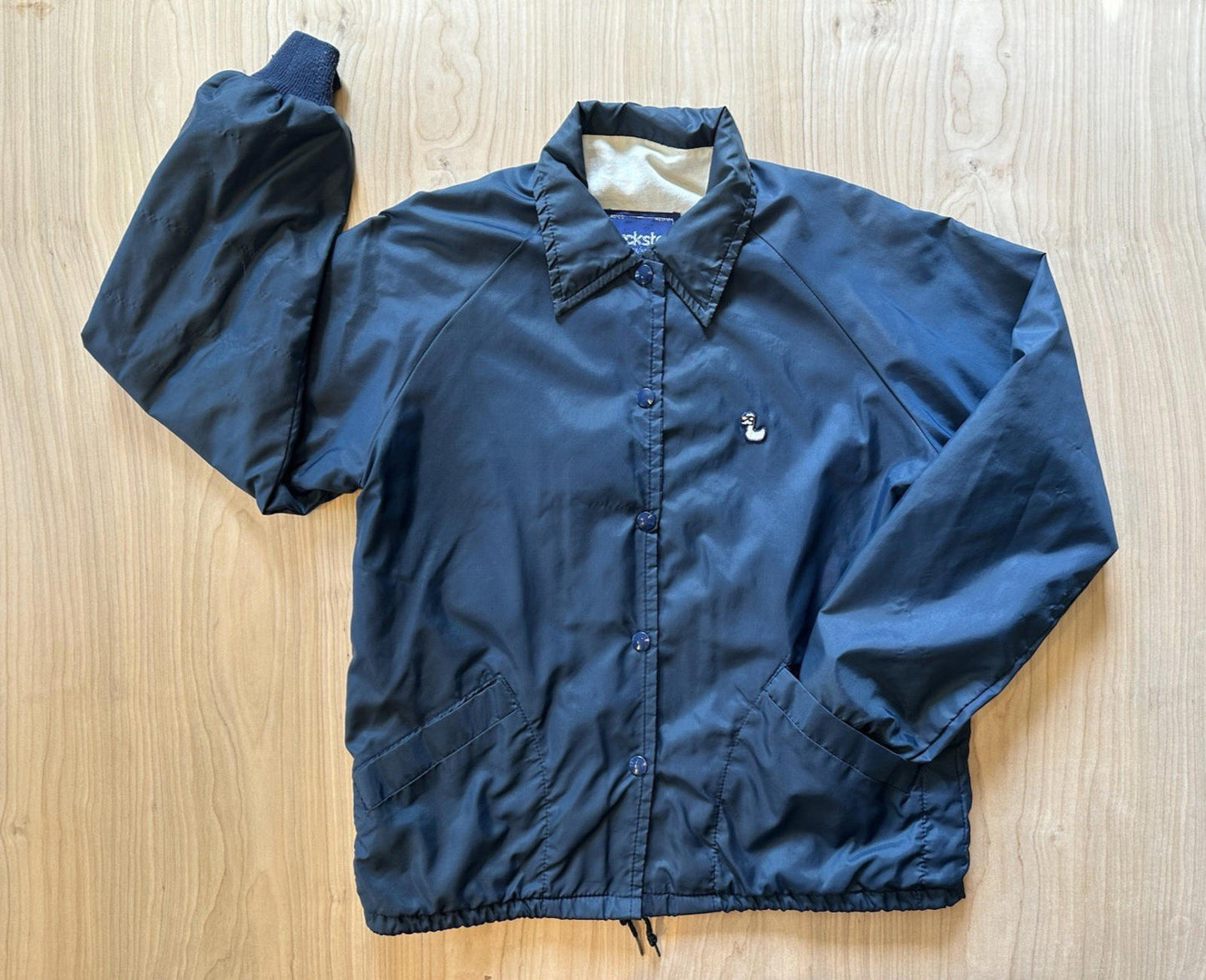 vintage 80's DUCKSTER womans WINDBREAKER preppy INDIE medium BLUE cute