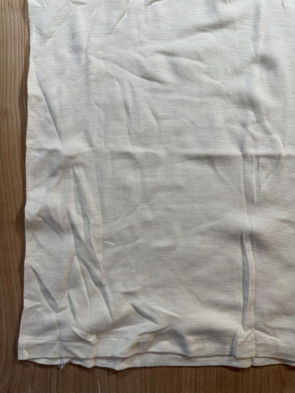 vintage 80's MAMABU wool blend SHORT SLEEVE UNDERSHIRT italian WHITE medium NEW