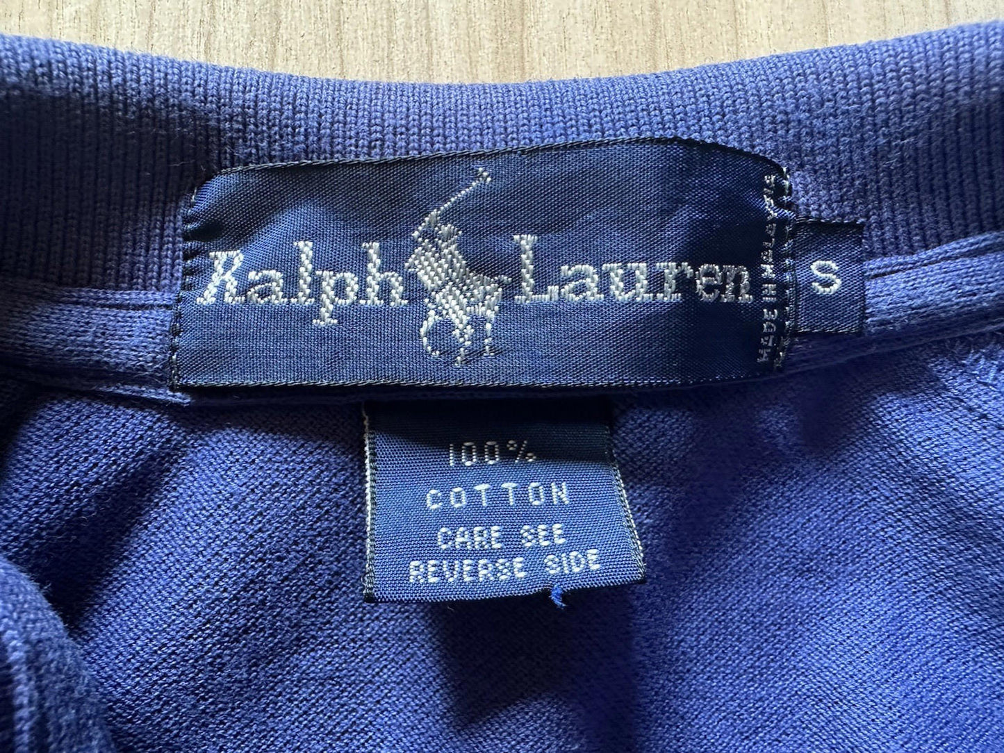 vintage 1970's RALPH LAUREN POLO shirt BLUE small CLEAN