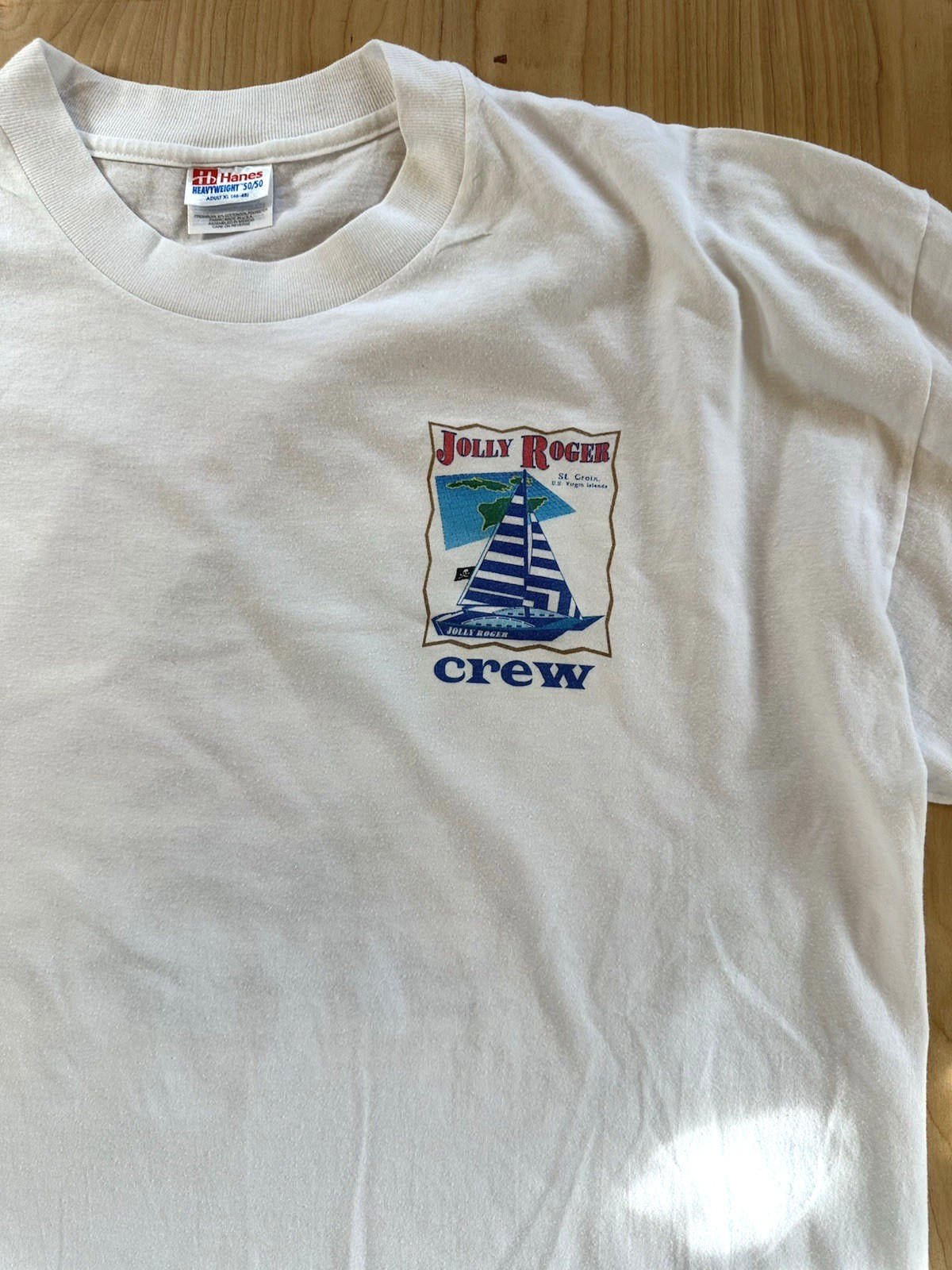 vintage 90's JOLLY ROGER CREW shirt SAILING st, Croix VIRGIN ISLANDS preppy