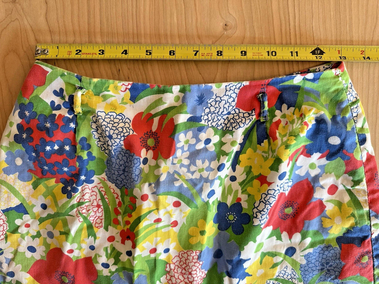 vintage 70's FLORAL A line SKIRT back slit ZIPPER indie HIPPY preppy ONE POCKET