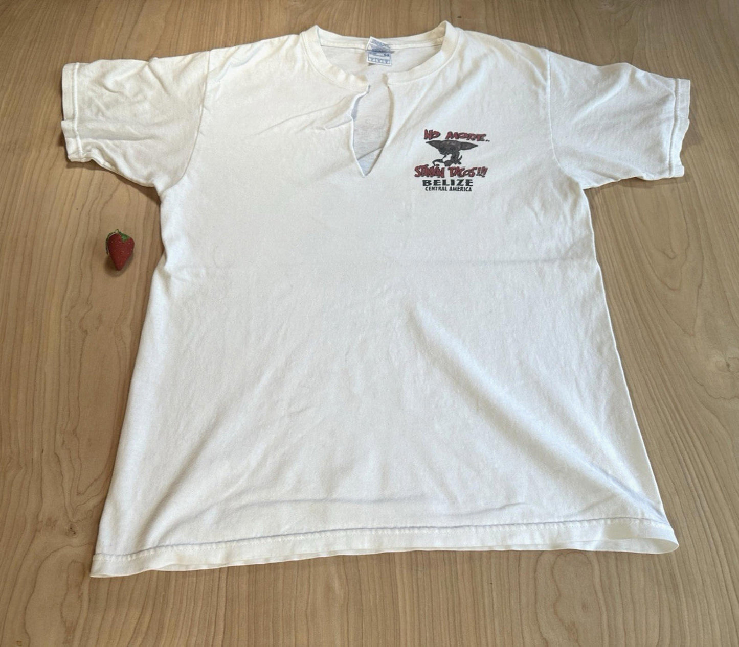 vintage BELIZE thrashed STINKY TACOS medium CUT COLLAR chihuahua SHREDDED