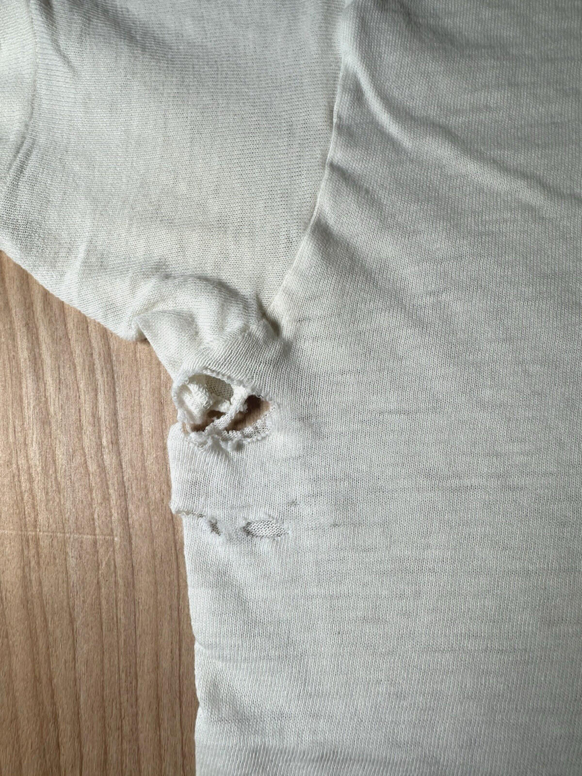 vintage 60's JOCKEY UNDERSHIRT v neck SHREDDED worn PATINA torn MEDIUM j6