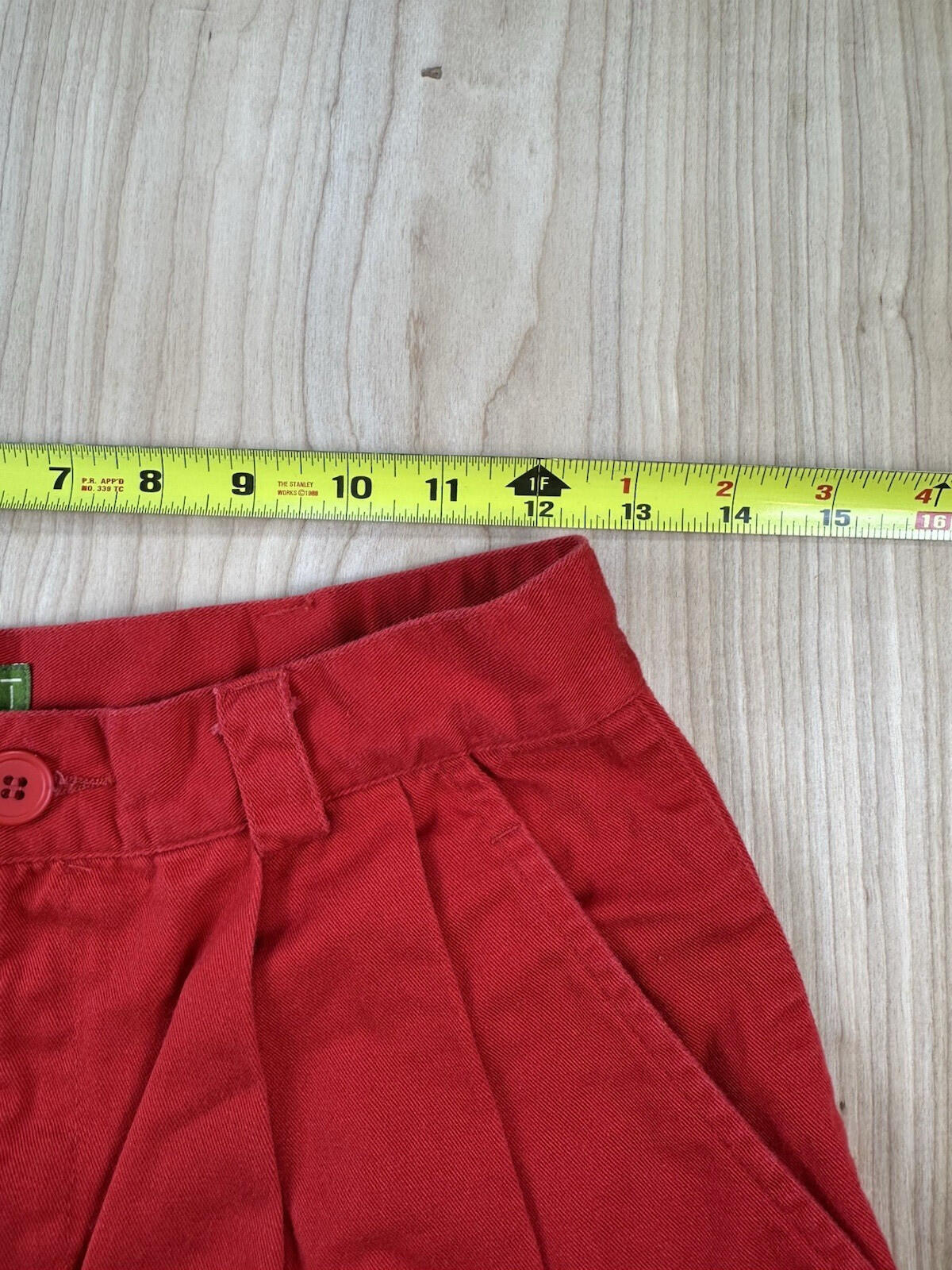 vintage 80's ESPRIT red pleated SHORTS all COTTON size 11/12 preppy NEW WAVE