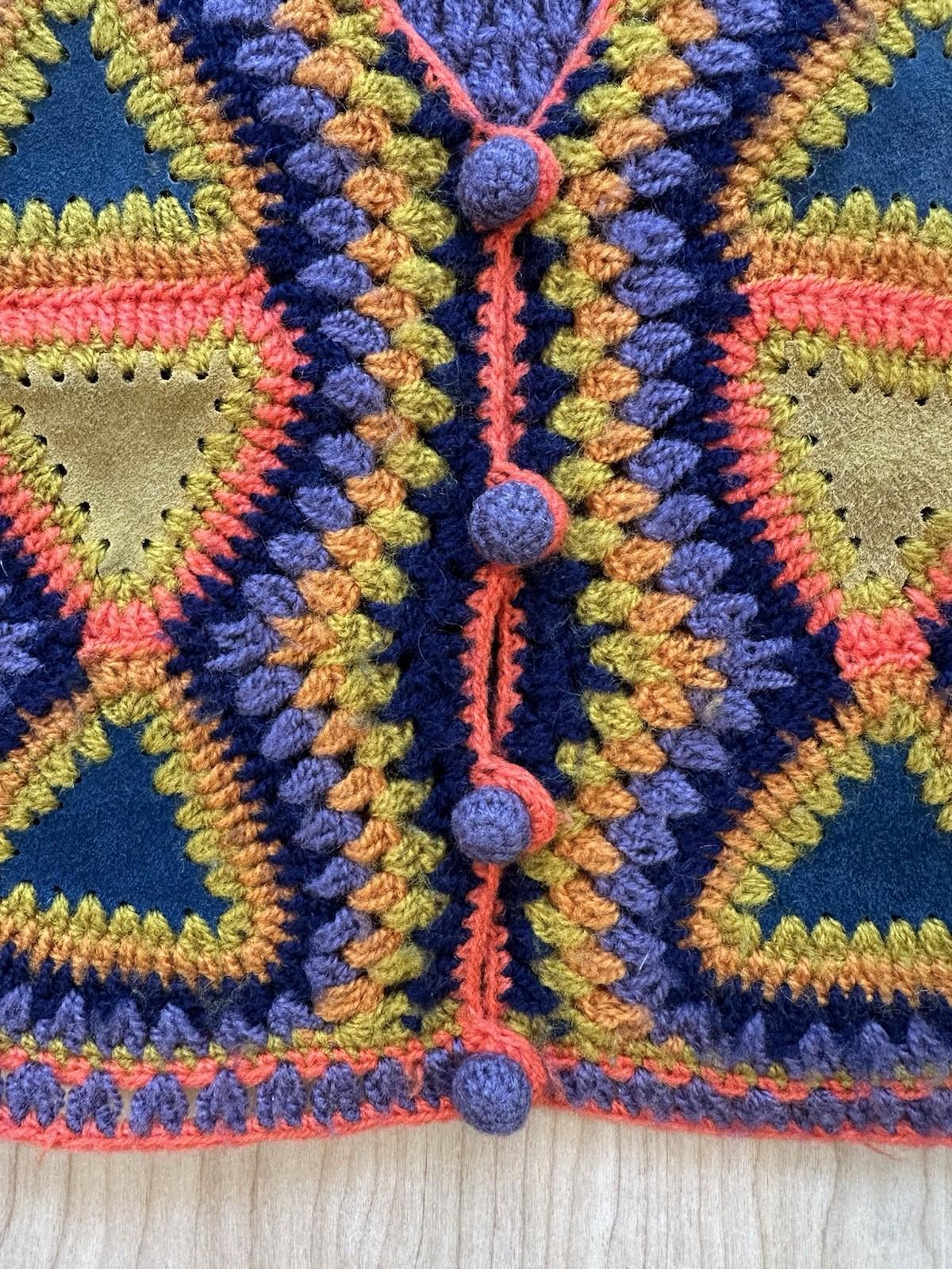 vintage 1960's CROCHET VEST hippy CHILDRENS boho JOHN WANAMAKER amazing LOOKY