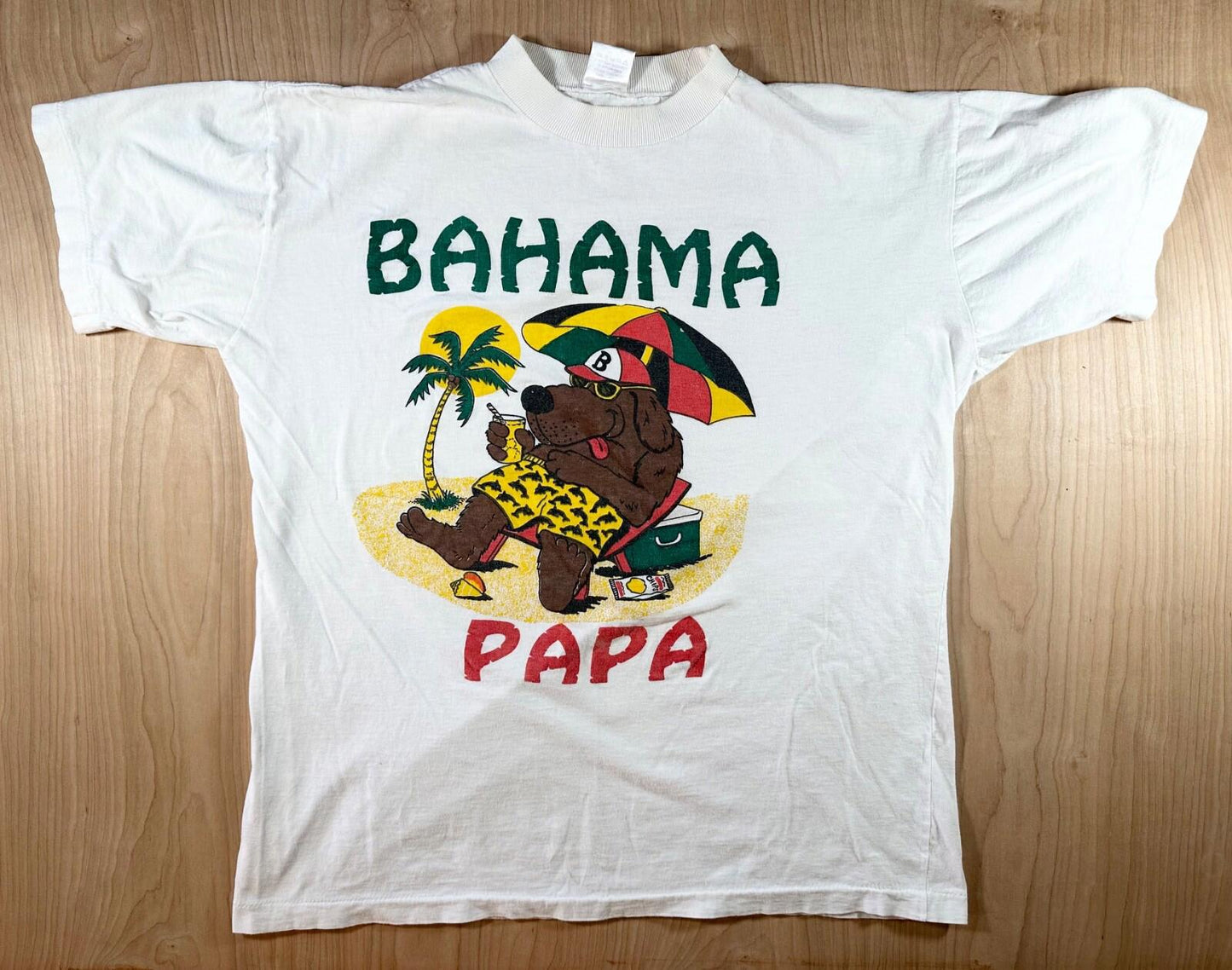 Bahama Papa 80's-90's vintage T shirt tropical stoner dog cartoon