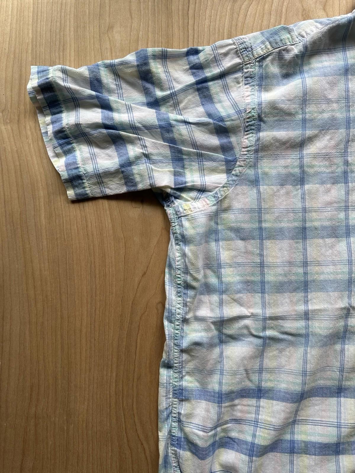 vintage 90's INDIAN MADRAS botton up SHORT SLEEVE large MARK FORE & STRIKE