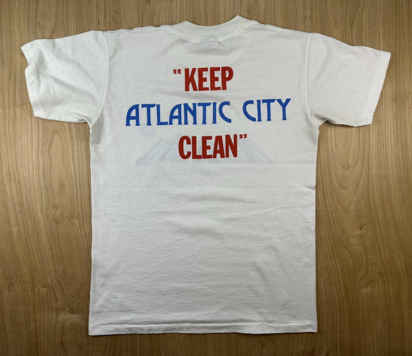 vintage 80's ATLANTIC CITY t shirt KEEP A.C. CLEAN size MEDIUM new jersey