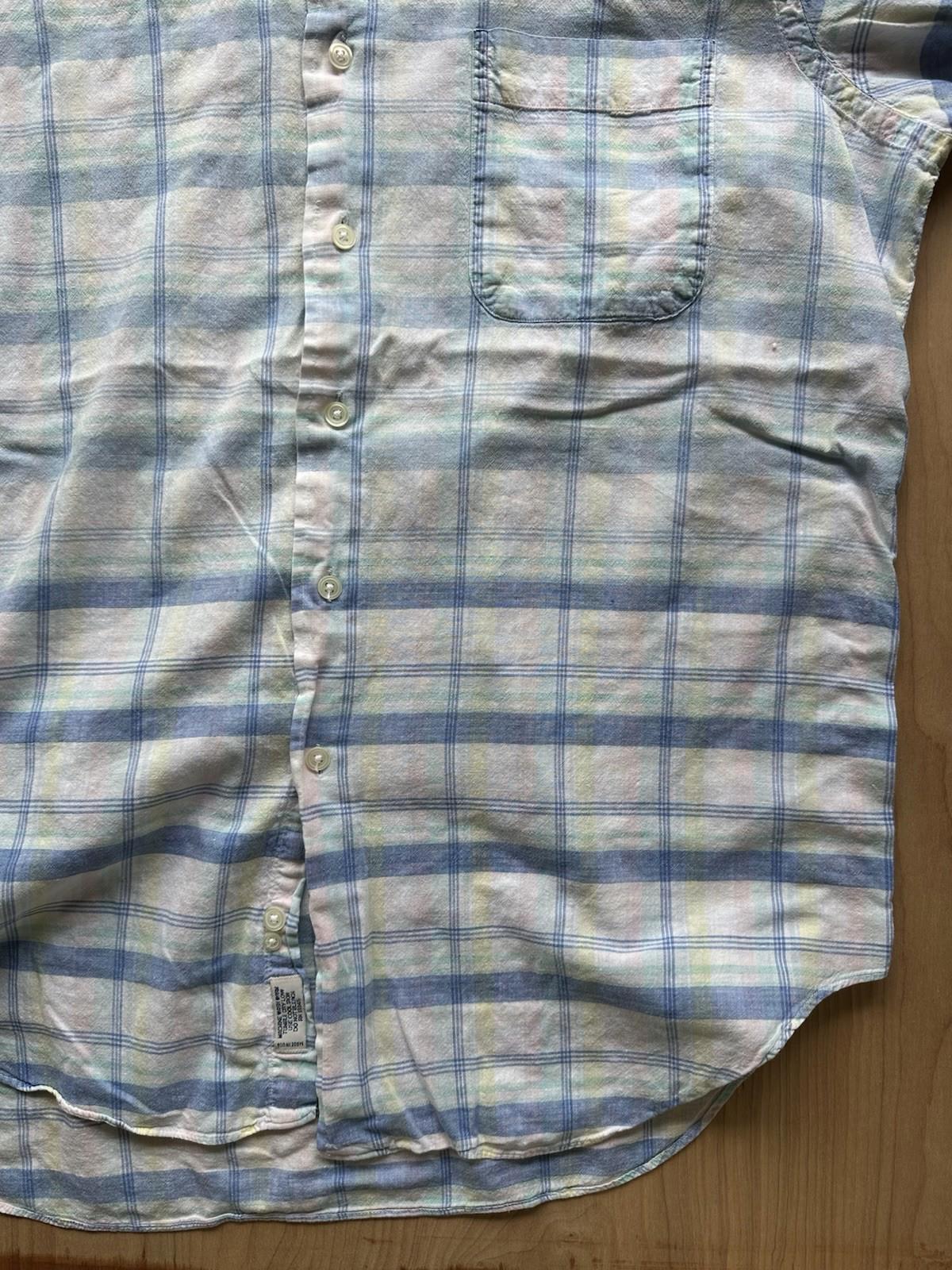 vintage 90's INDIAN MADRAS botton up SHORT SLEEVE large MARK FORE & STRIKE