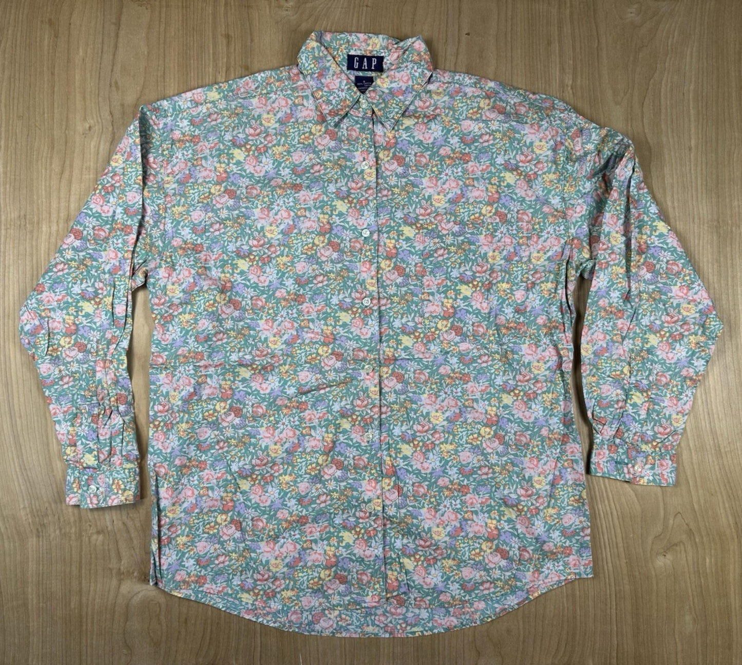 vintage 90's GAP floral BLOUSE lightweight COTTON small COUNTRY preppy BUTTON UP