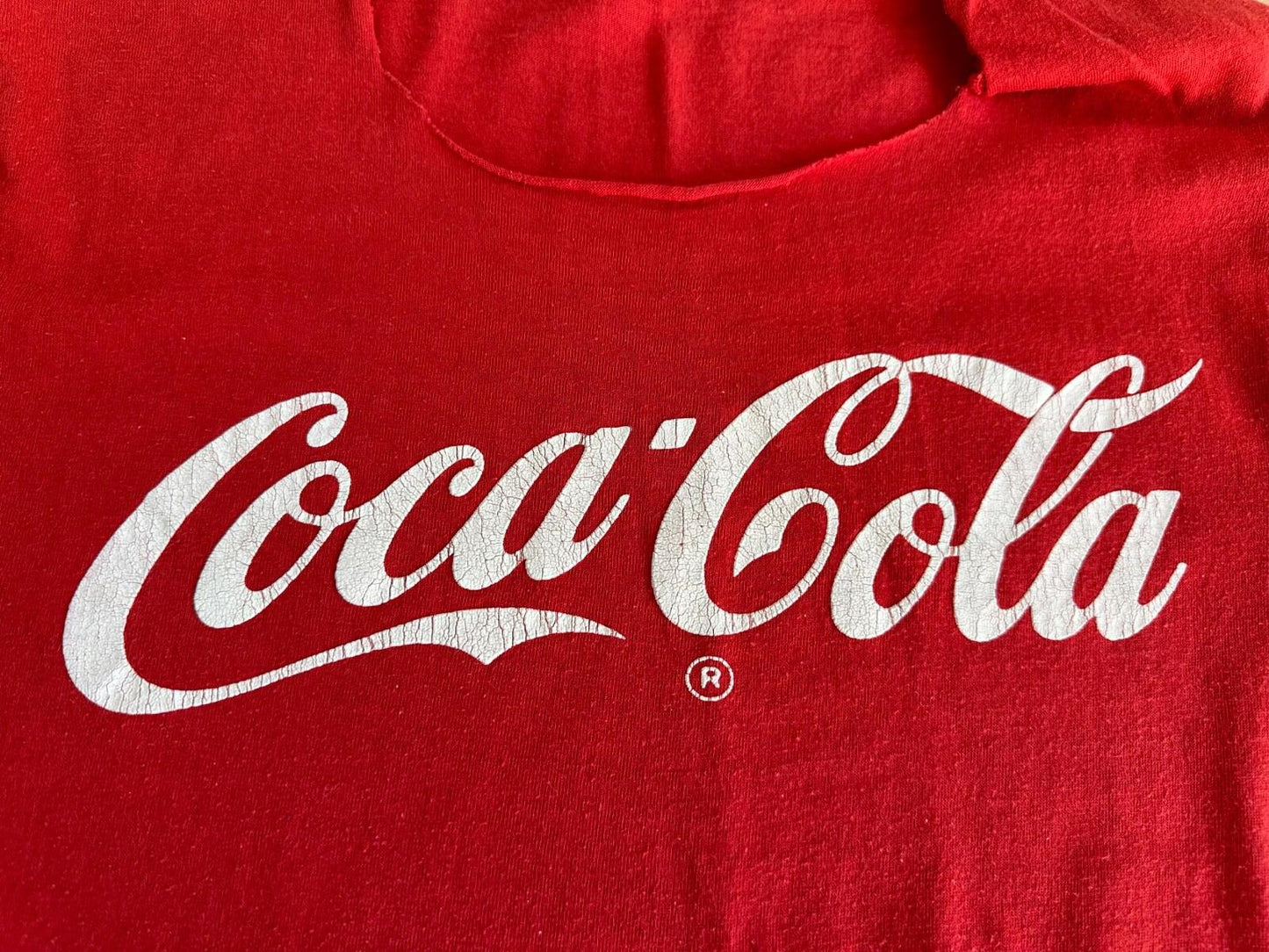 coca cola single stitch vintage distressed small red t shirt 1980's