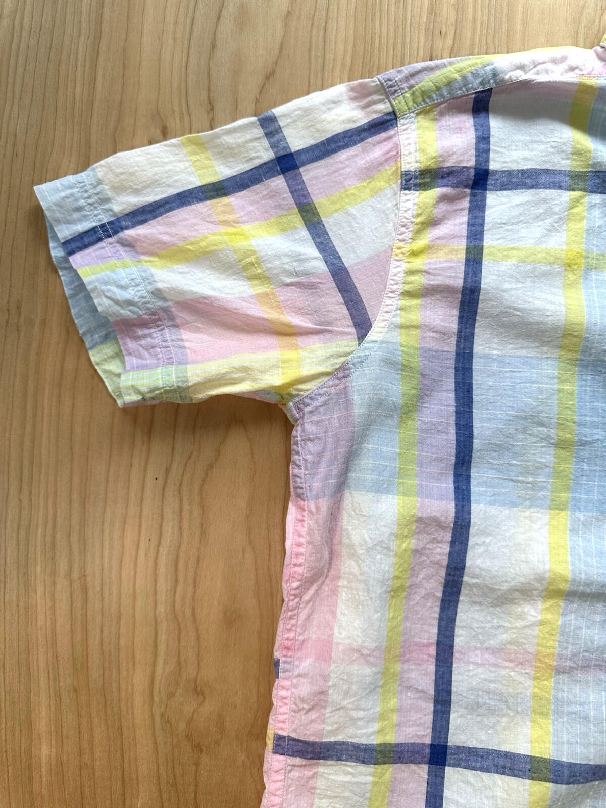 vintage 80's-90's SUMMER PLAID button up SHORT SLEEVE collar MADRAS preppy