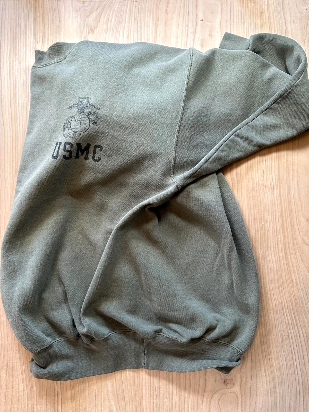 USMC Sweatshirt Mens L Marine Corps Military Crewneck Vintage 80s  sun FADED