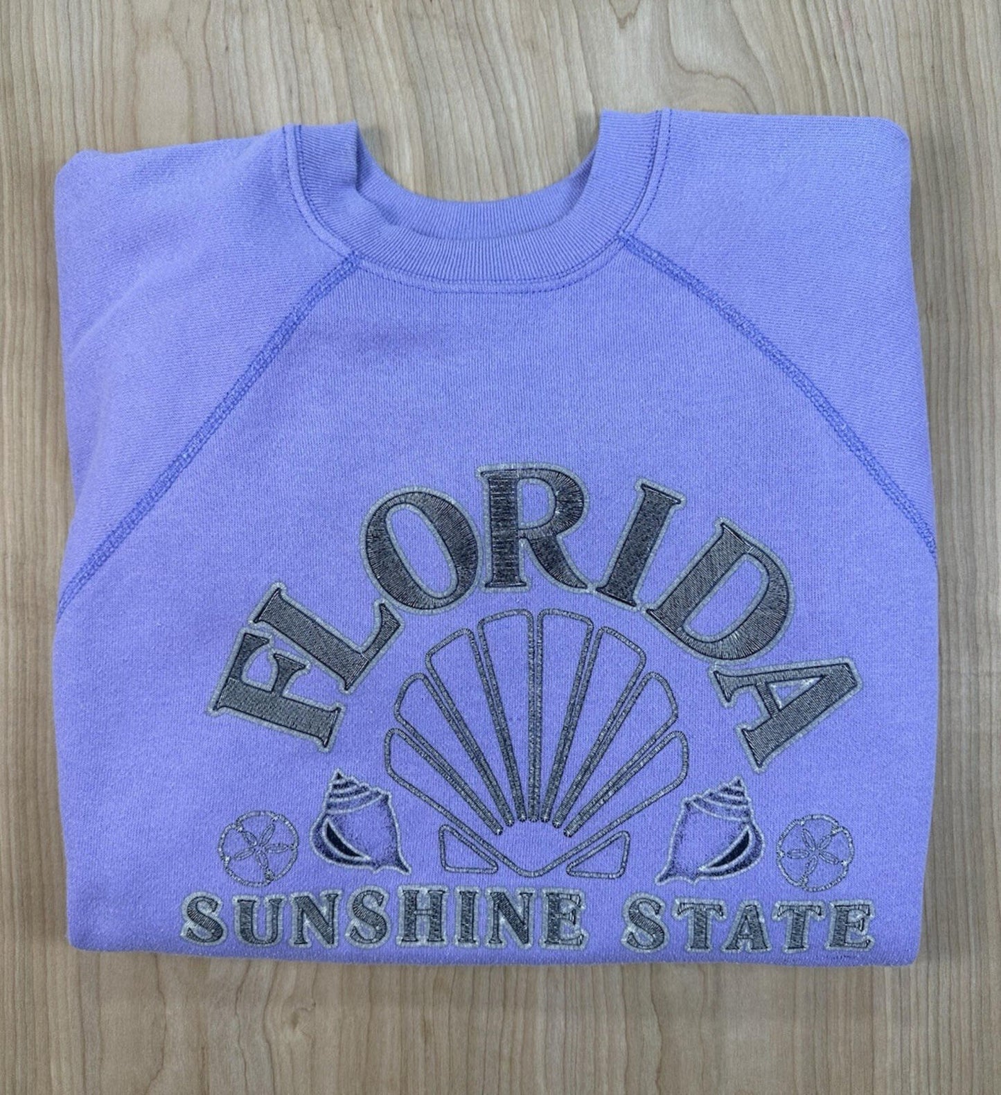 vintage 90's FLORIDA tultex raglan SHORT SLEEVE SWEATSHIRT large LAVENDER wow